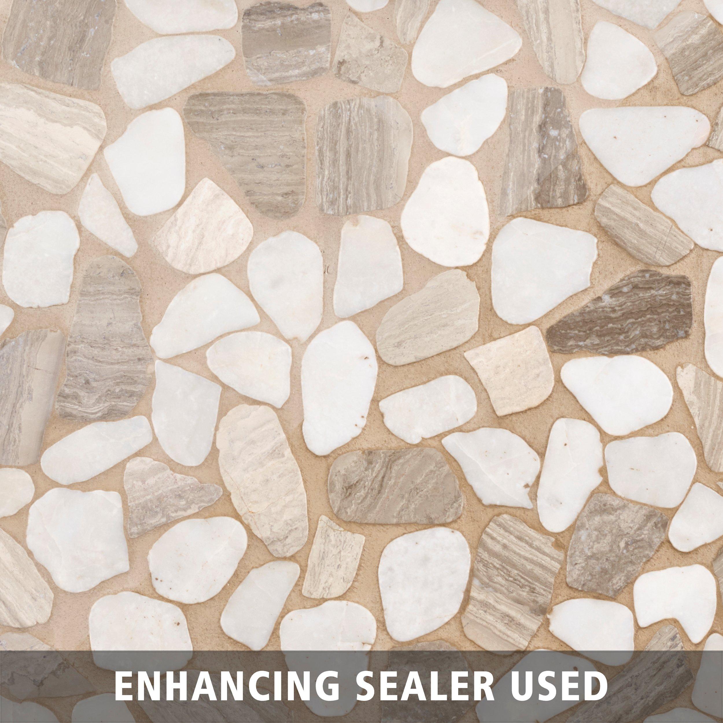 Moonlight Pebble Honed Marble Mosaic