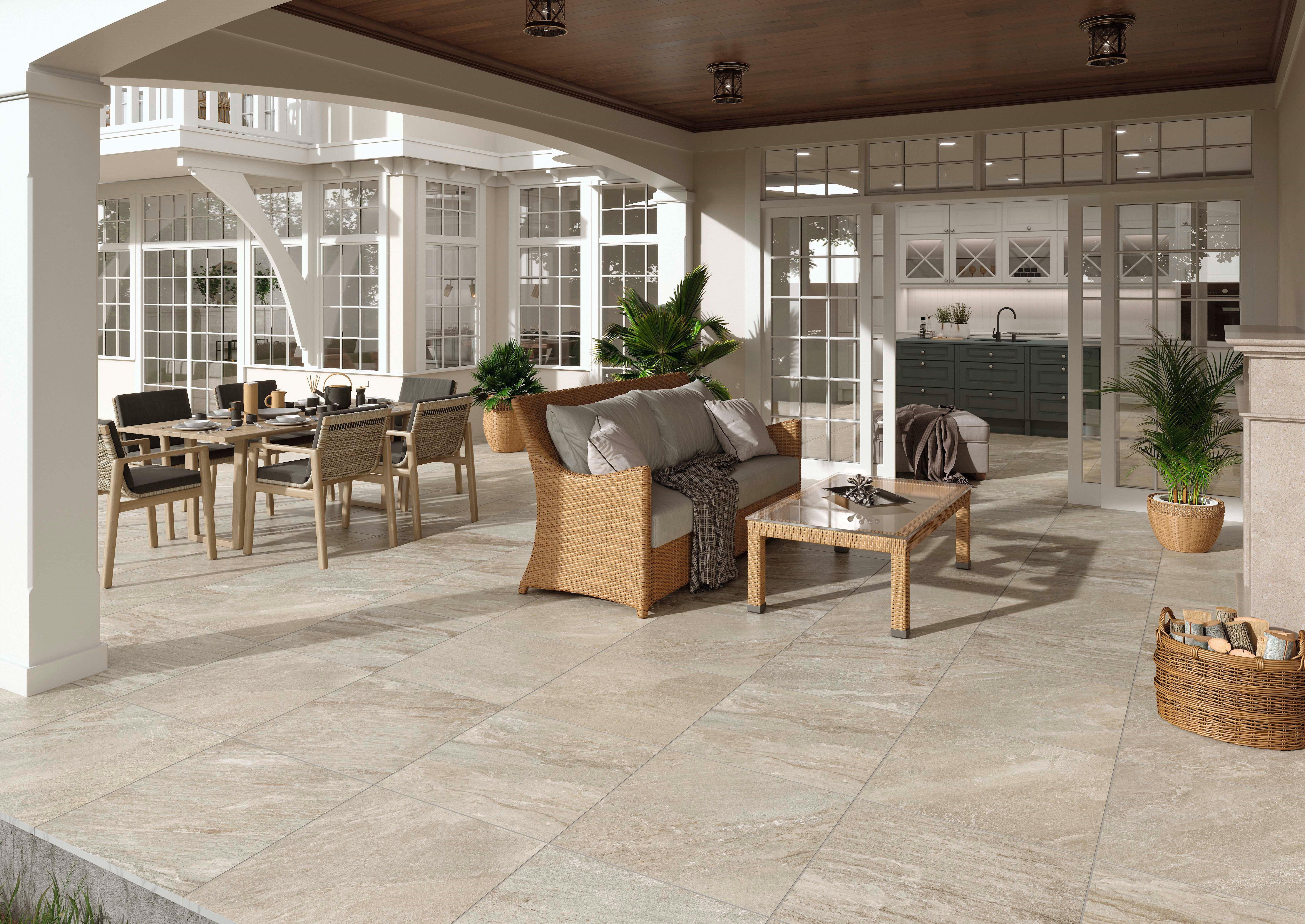 OUTDOOR WOOD 2 CM Porcelain stoneware outdoor floor tiles with