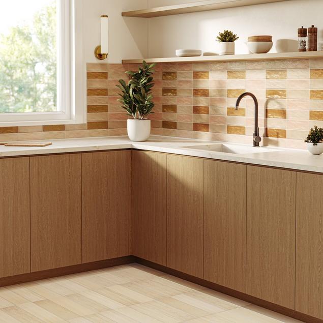 patterned tile backsplash