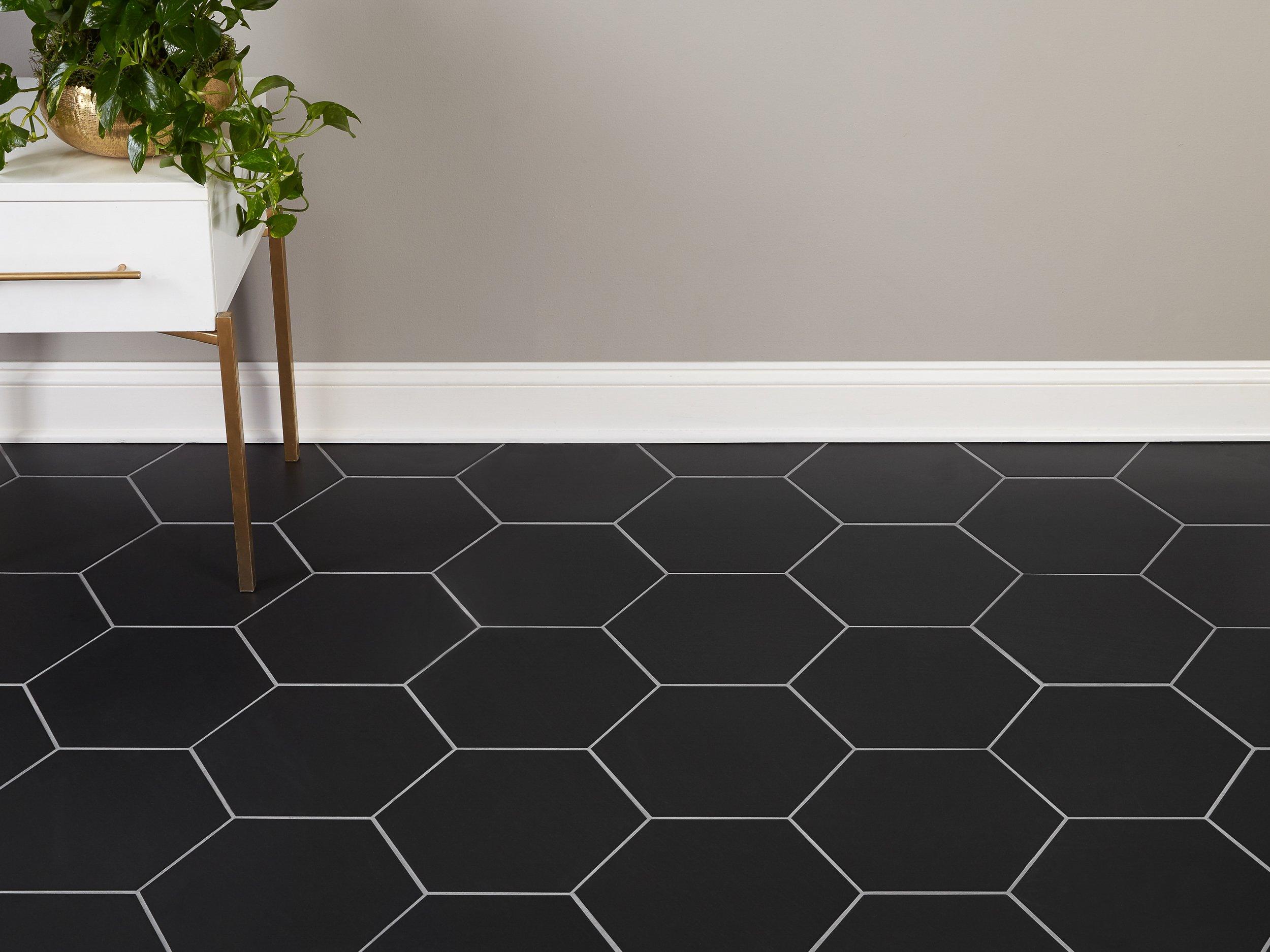 Sunset Black Patterned Wall & Floor Tiles (22cm x 22cm)