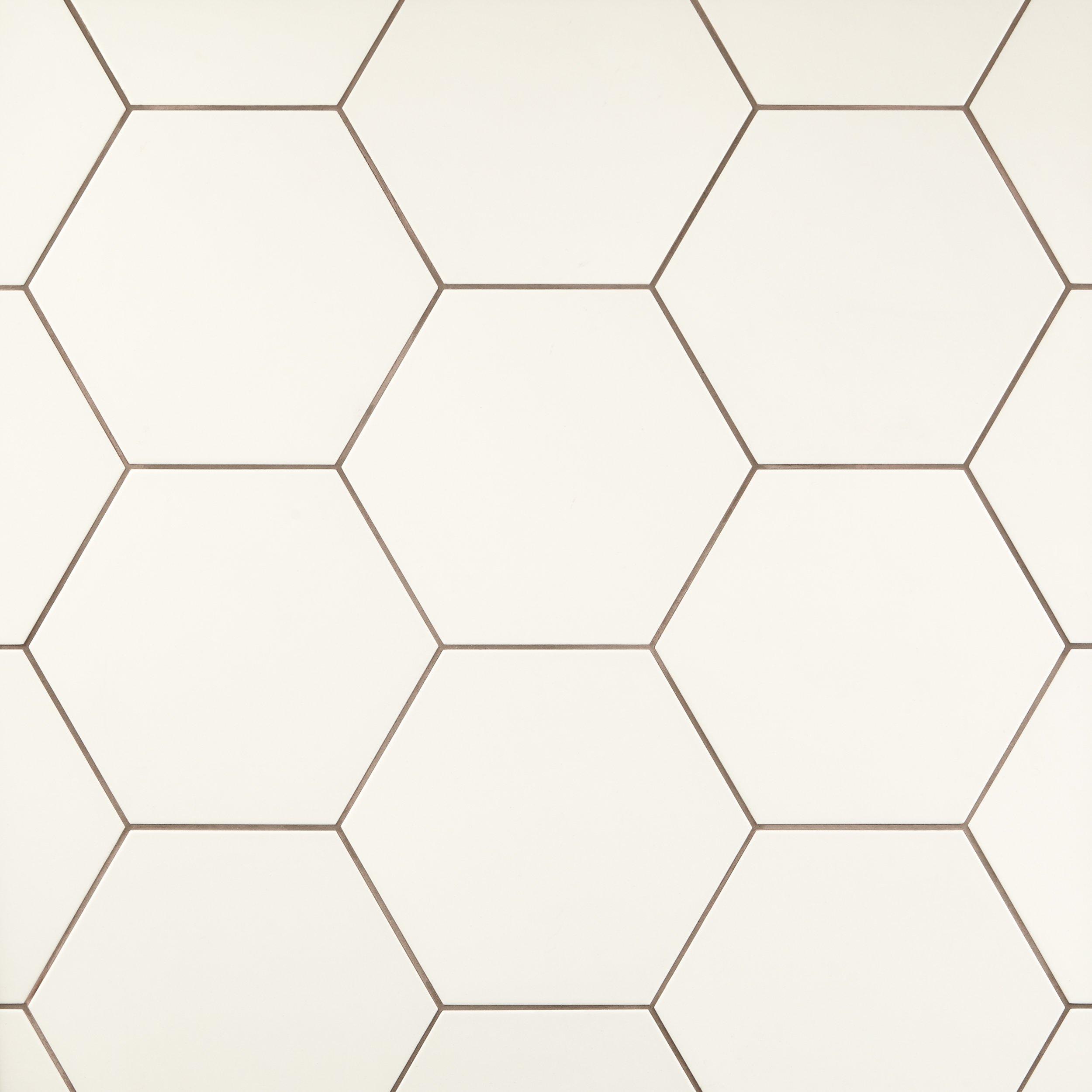 Opal White Hexagon Matte Porcelain Tile