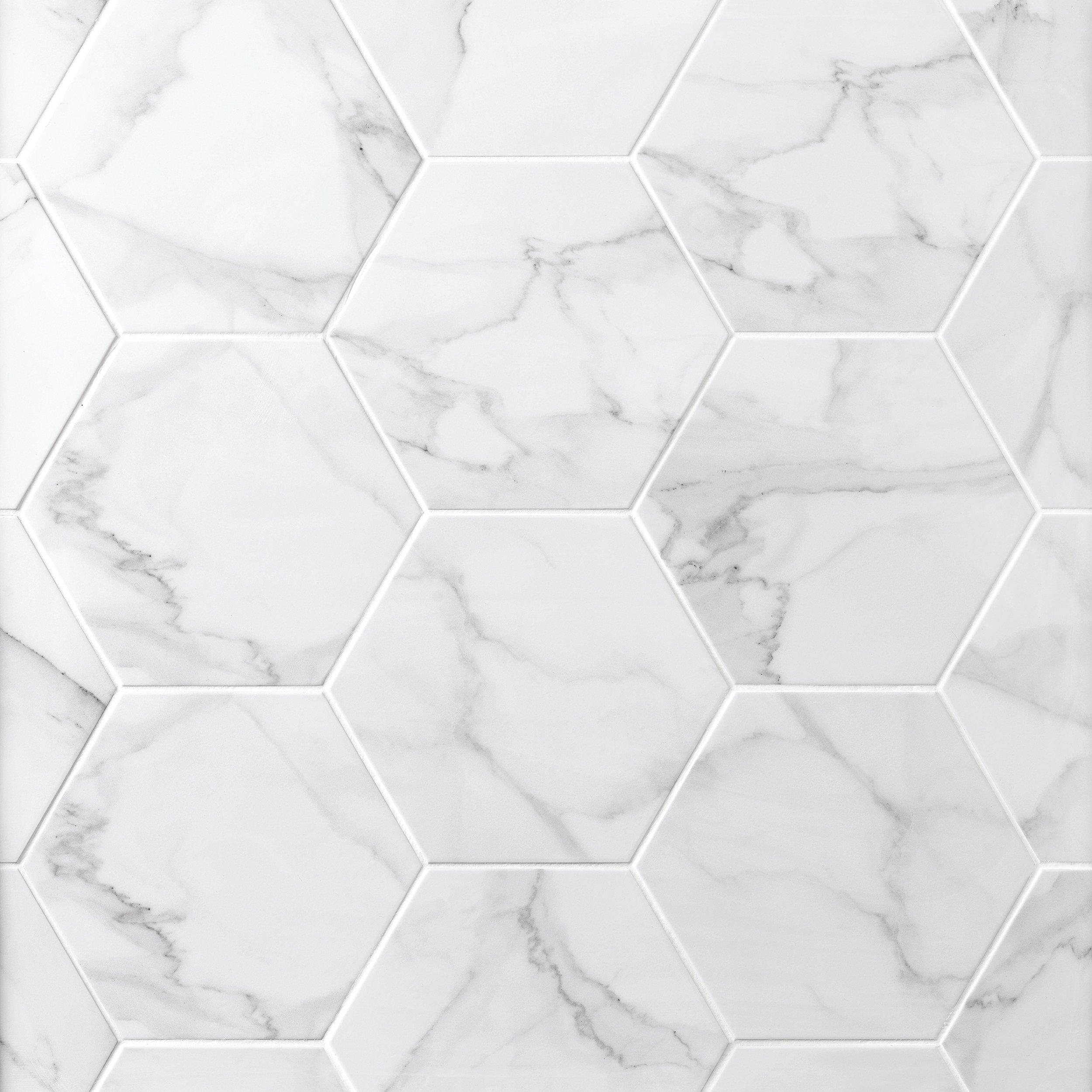Arina Bianco Hexagon Matte Porcelain Tile