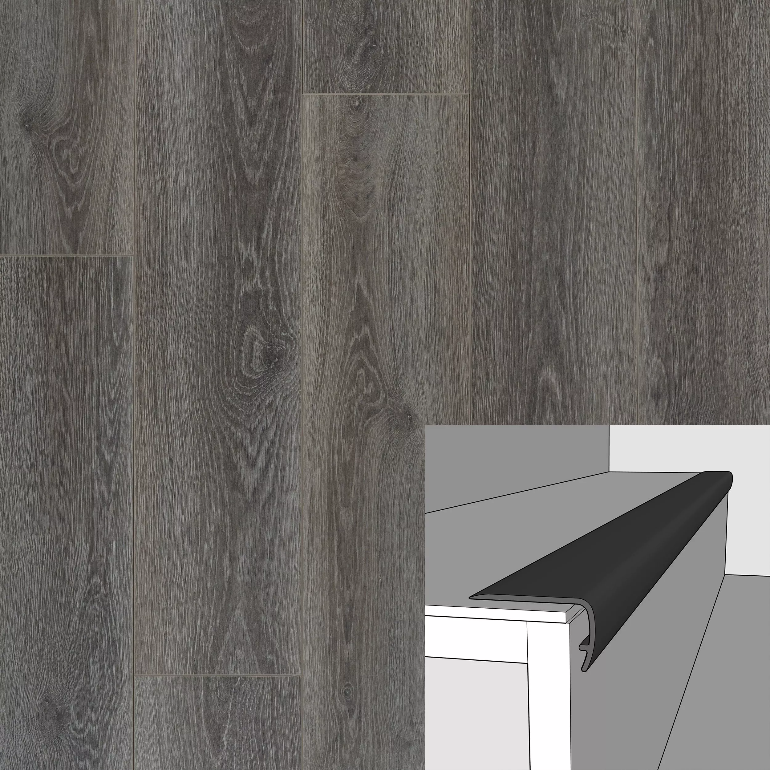 Color 5320F 1 1/8in. Vinyl Overlapping Stair Nose