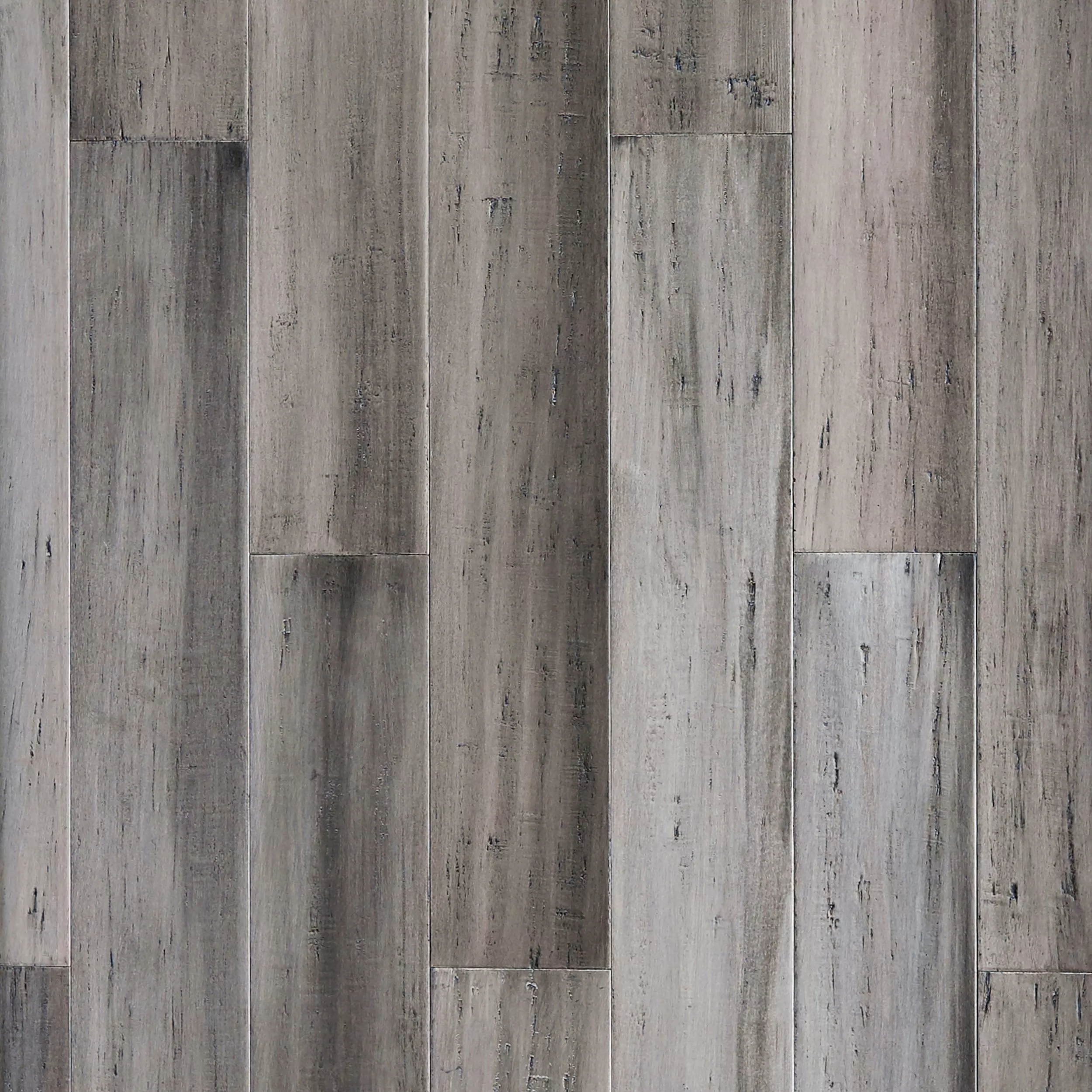 Urban Gray Hand Scraped Solid Stranded Bamboo