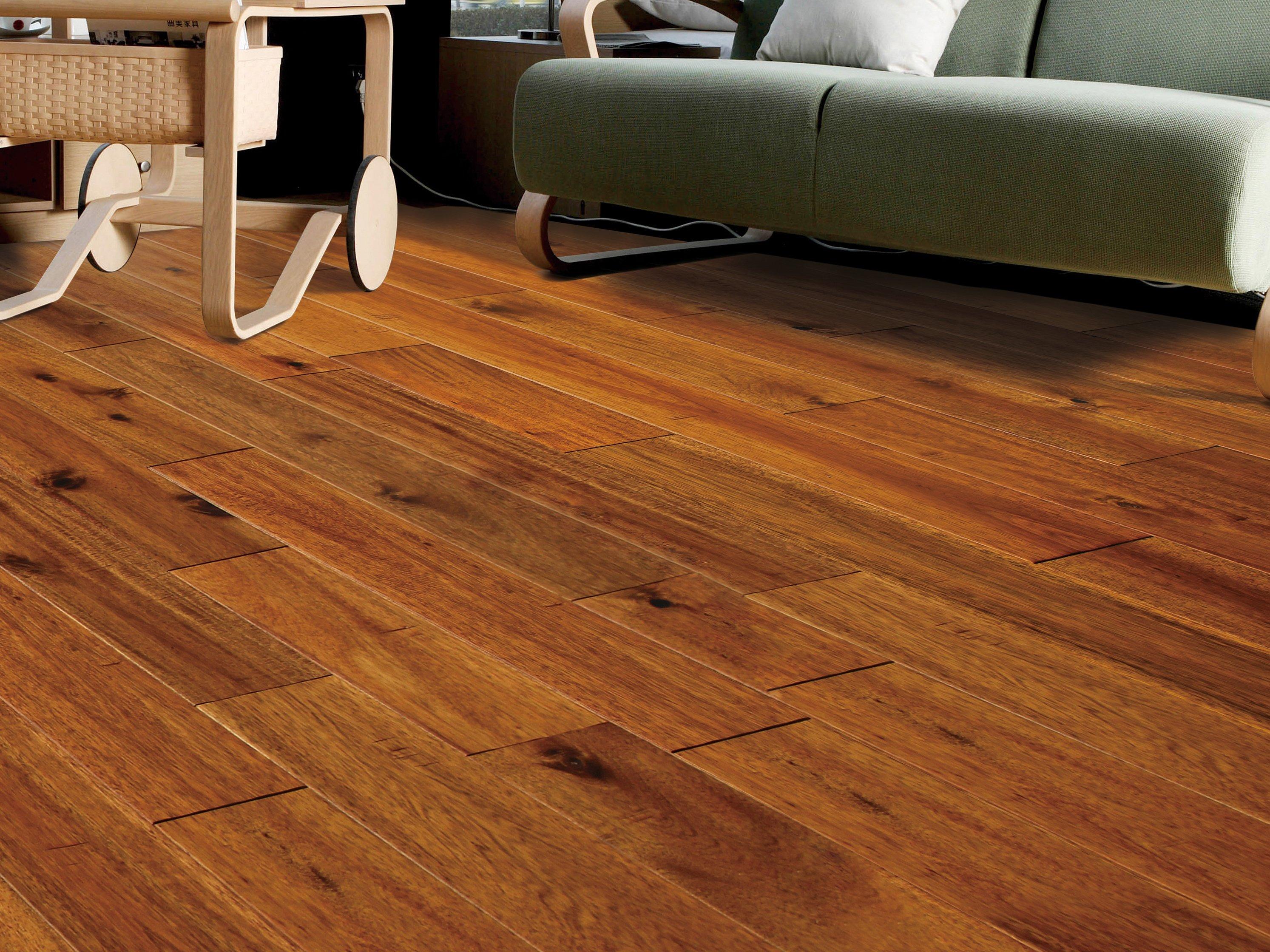 Gold Topaz Long Leaf Acacia Hand Scraped Solid Hardwood