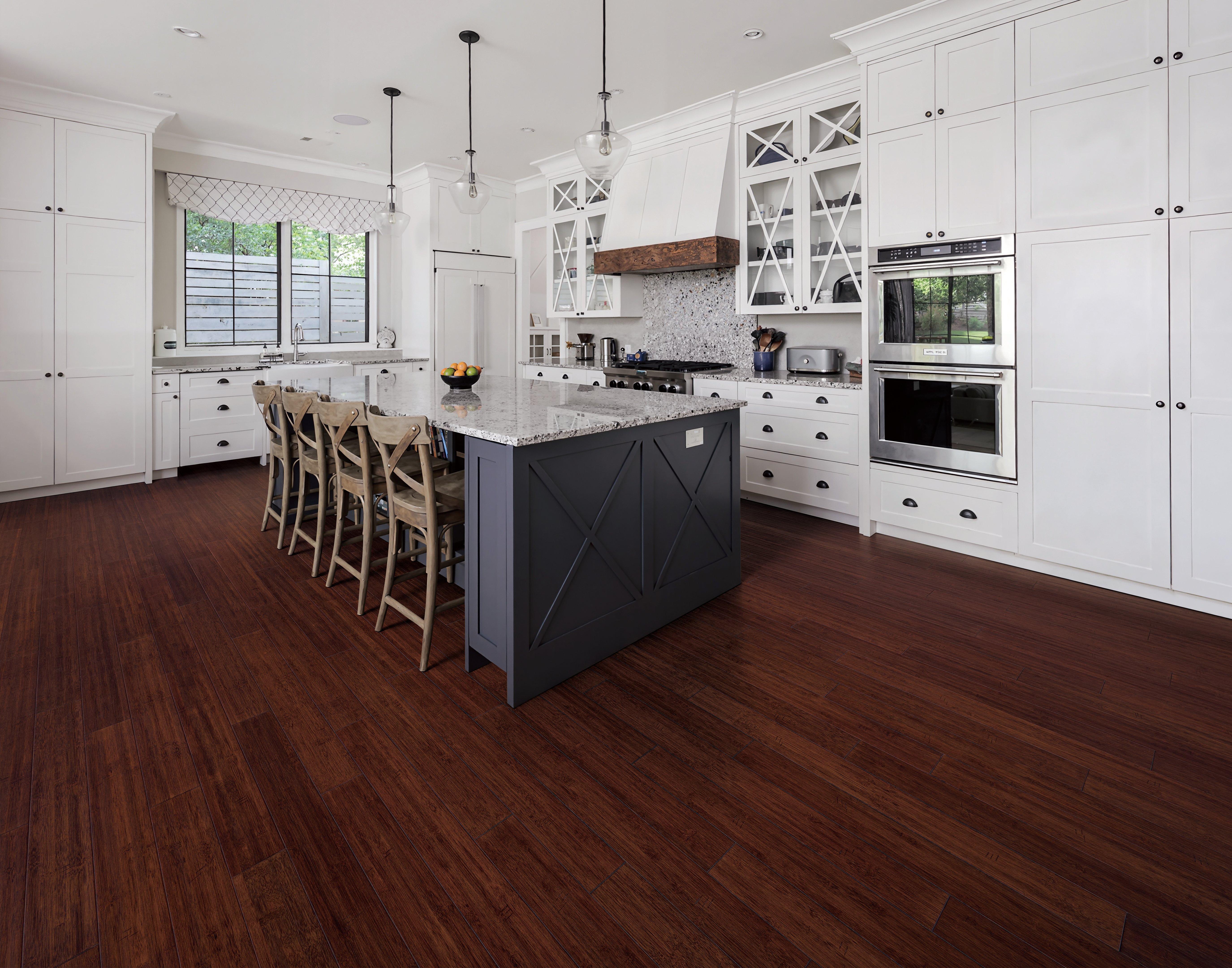 Dark Java Hand Scraped Solid Bamboo