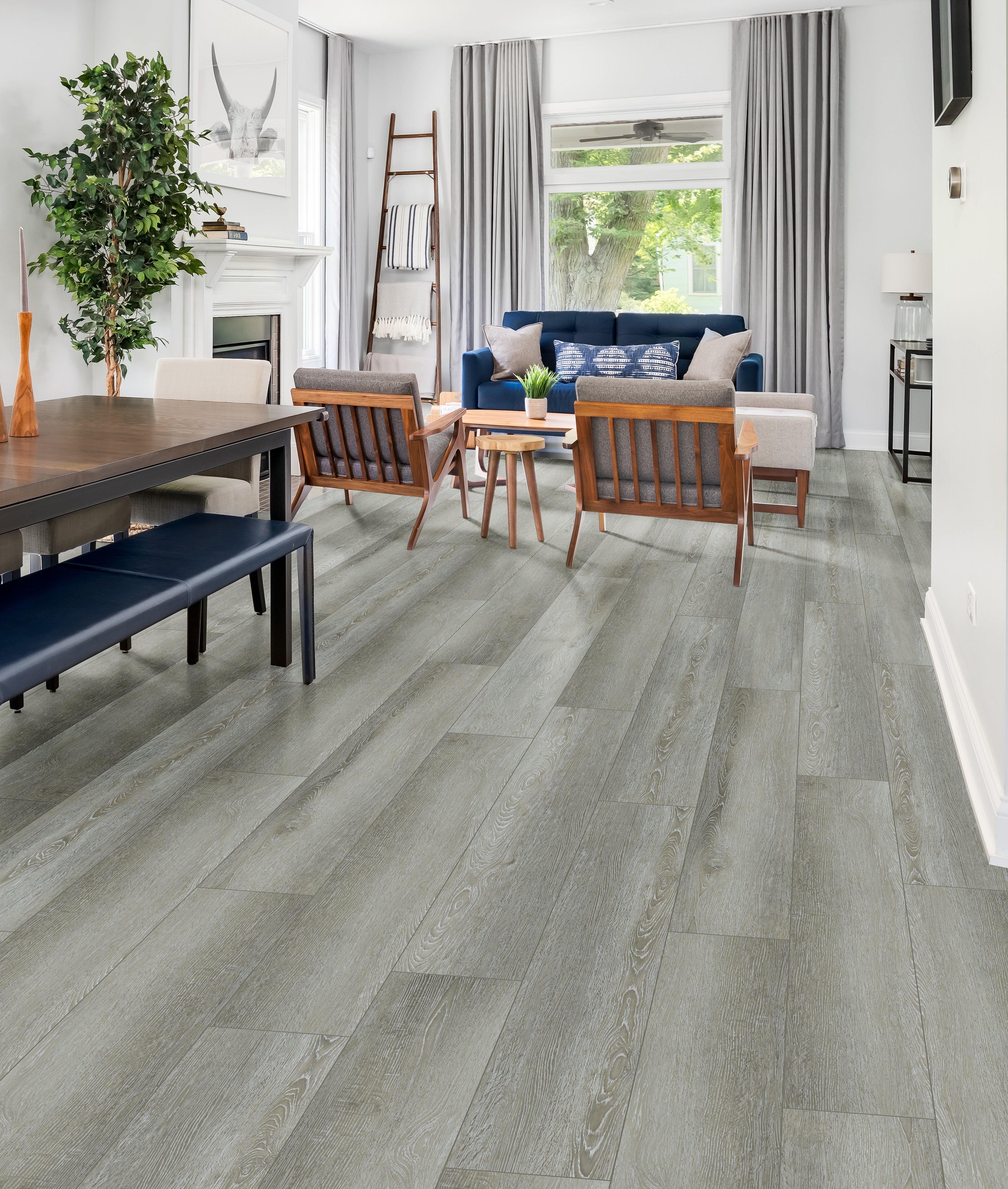 Light Gray Rigid Core Luxury Vinyl Plank - Cork Back