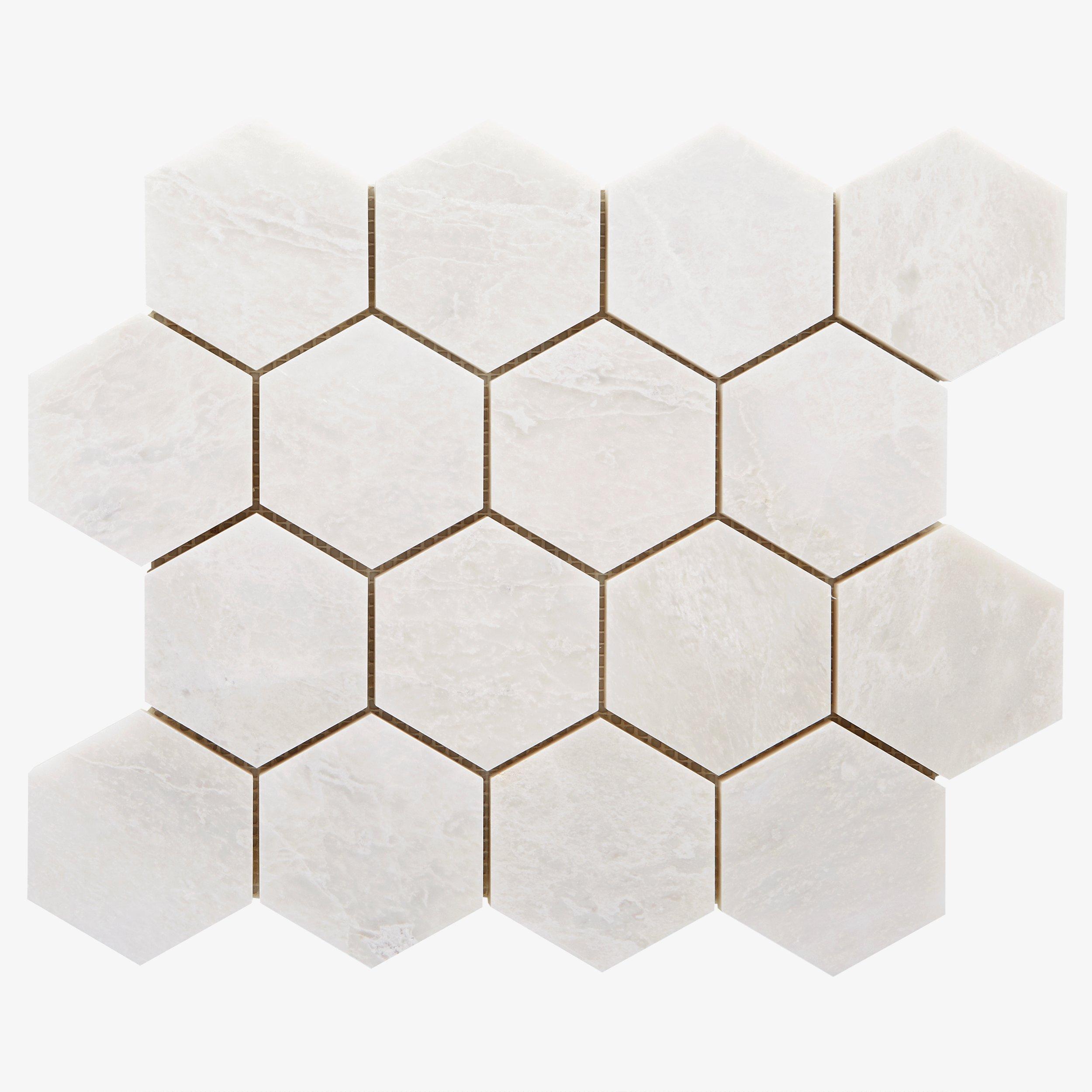 Iceberg Hexagon Honed Marble Mosaic