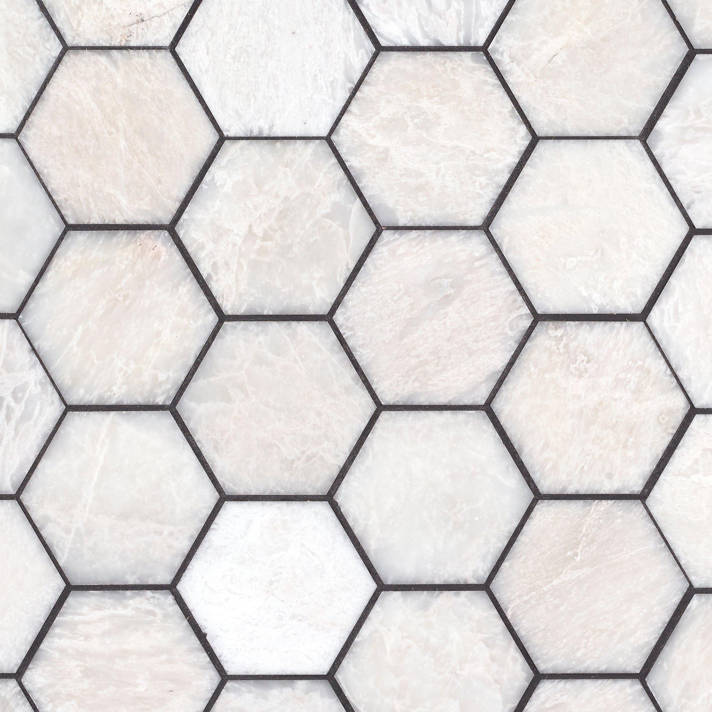 Iceberg Hexagon Honed Marble Mosaic