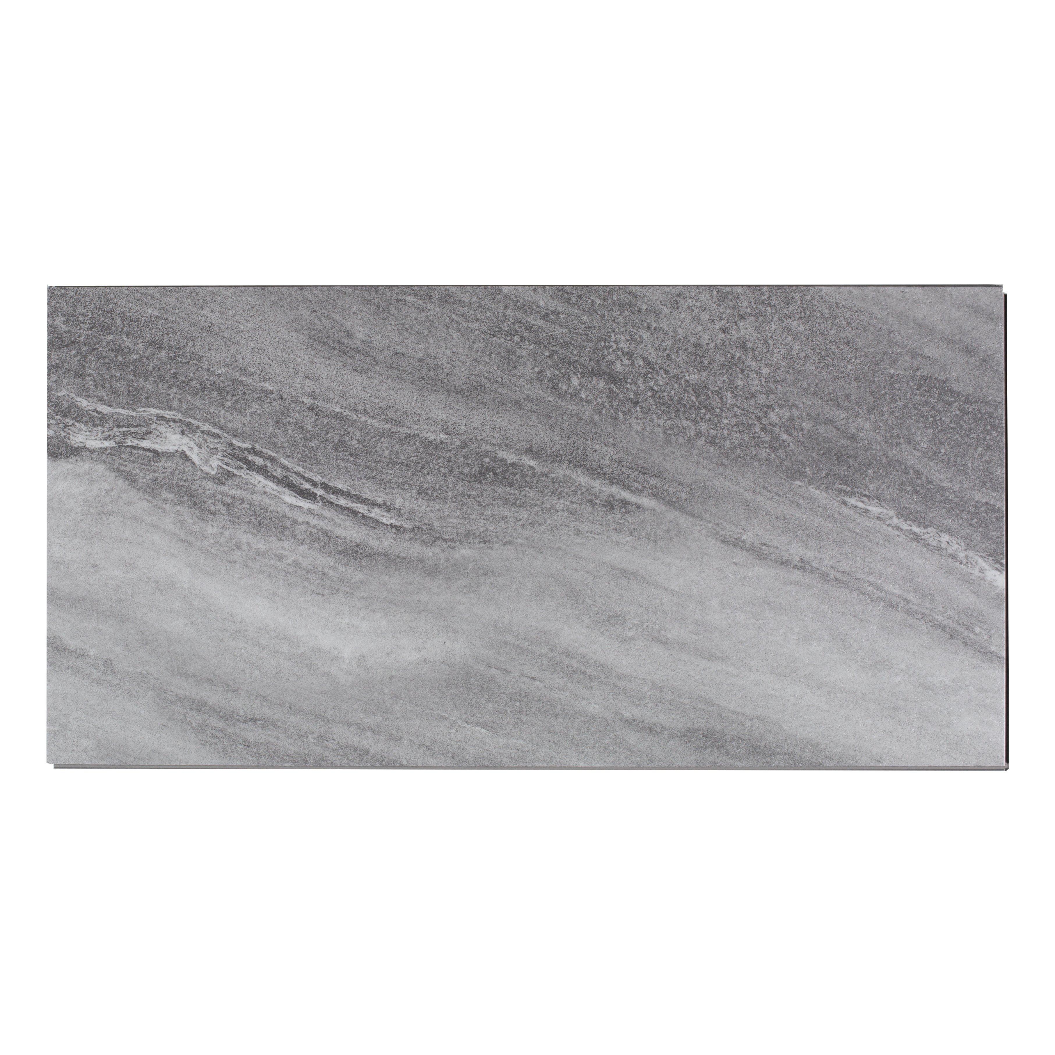 Silver Fan Gray Rigid Core Luxury Vinyl Tile - Foam Back