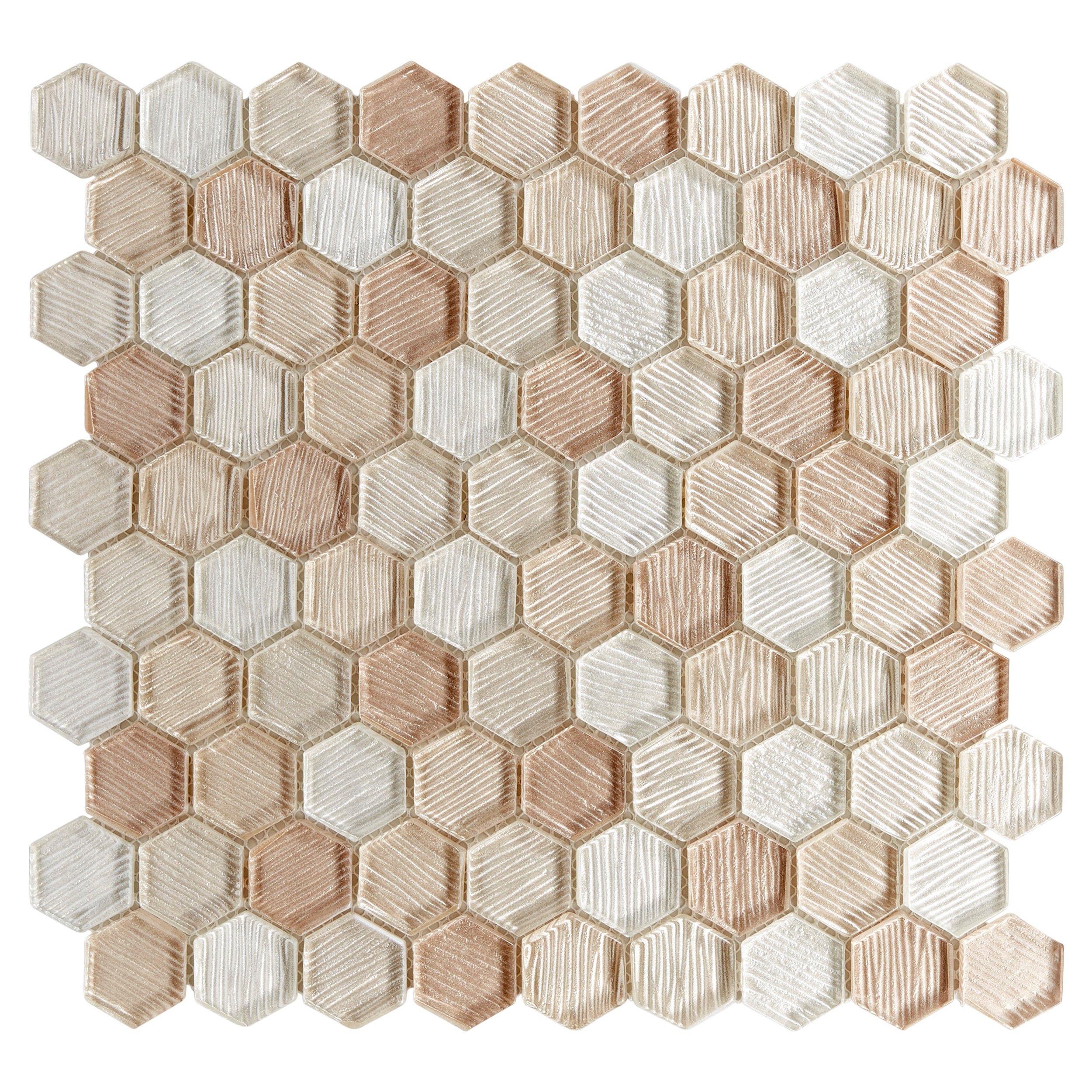 Platino 1.5 in. Hexagon Glass Mosaic