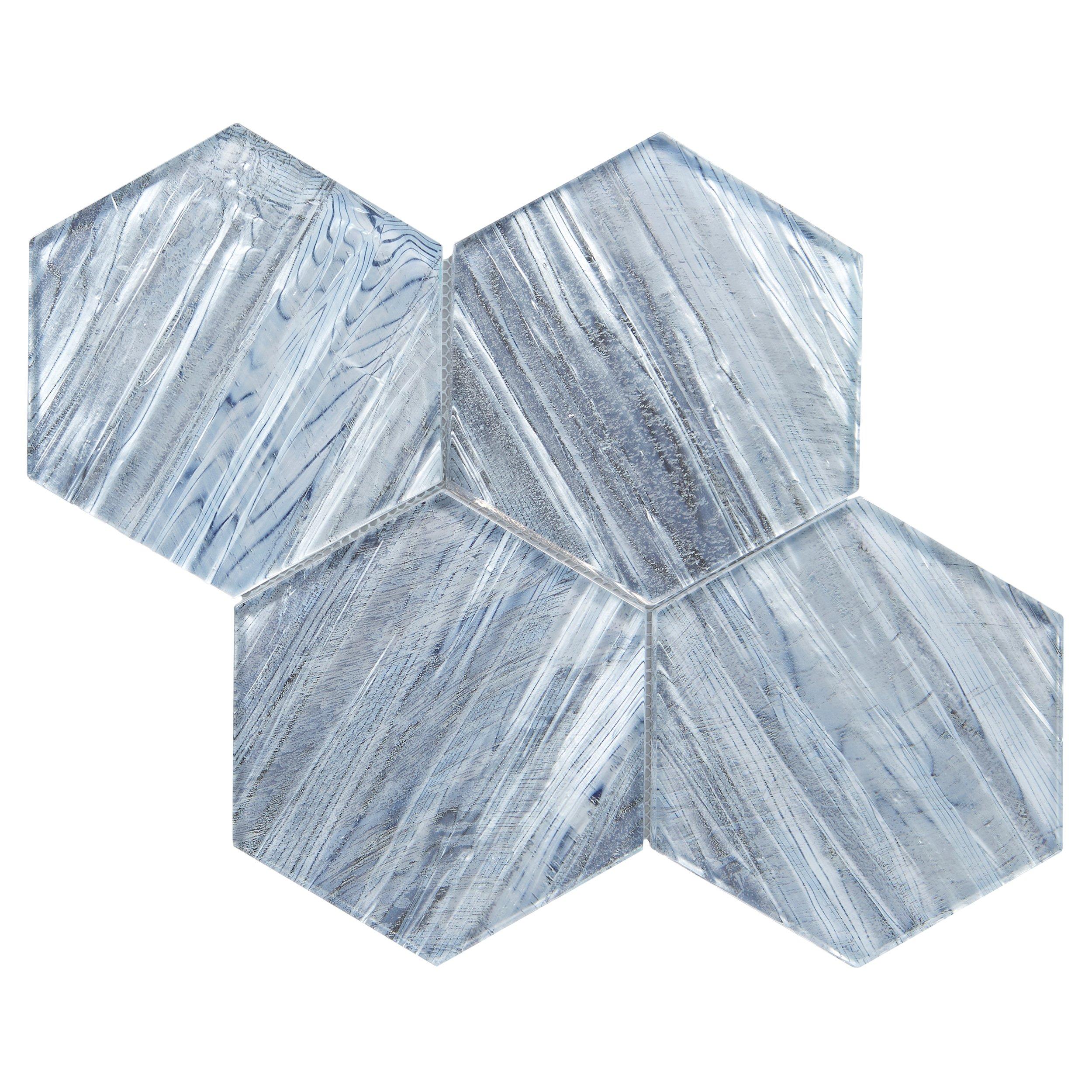 Glacier Gleam 6 in. Hexagon Glass Mosaic