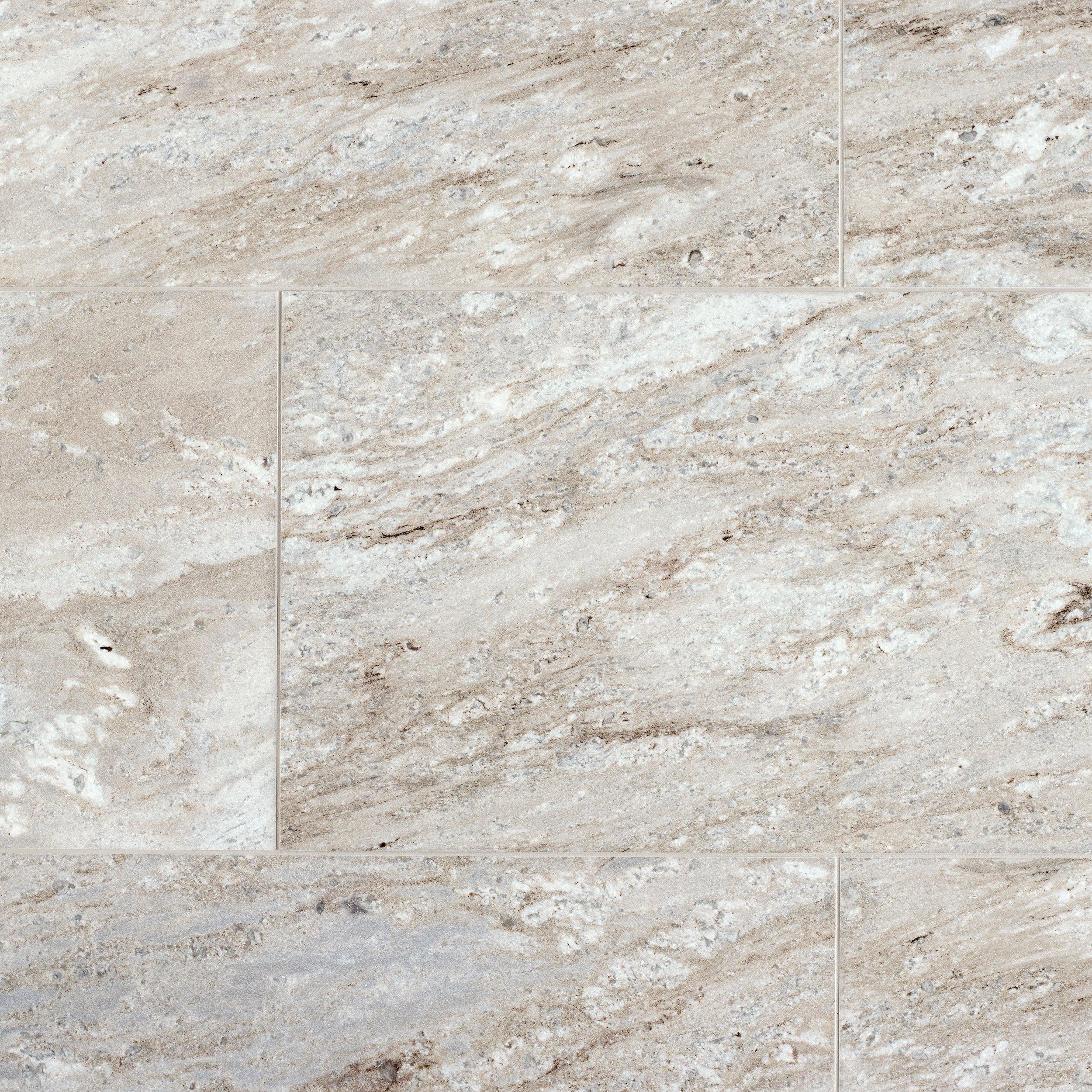 Olympus White Crosscut Honed Quartzite Tile