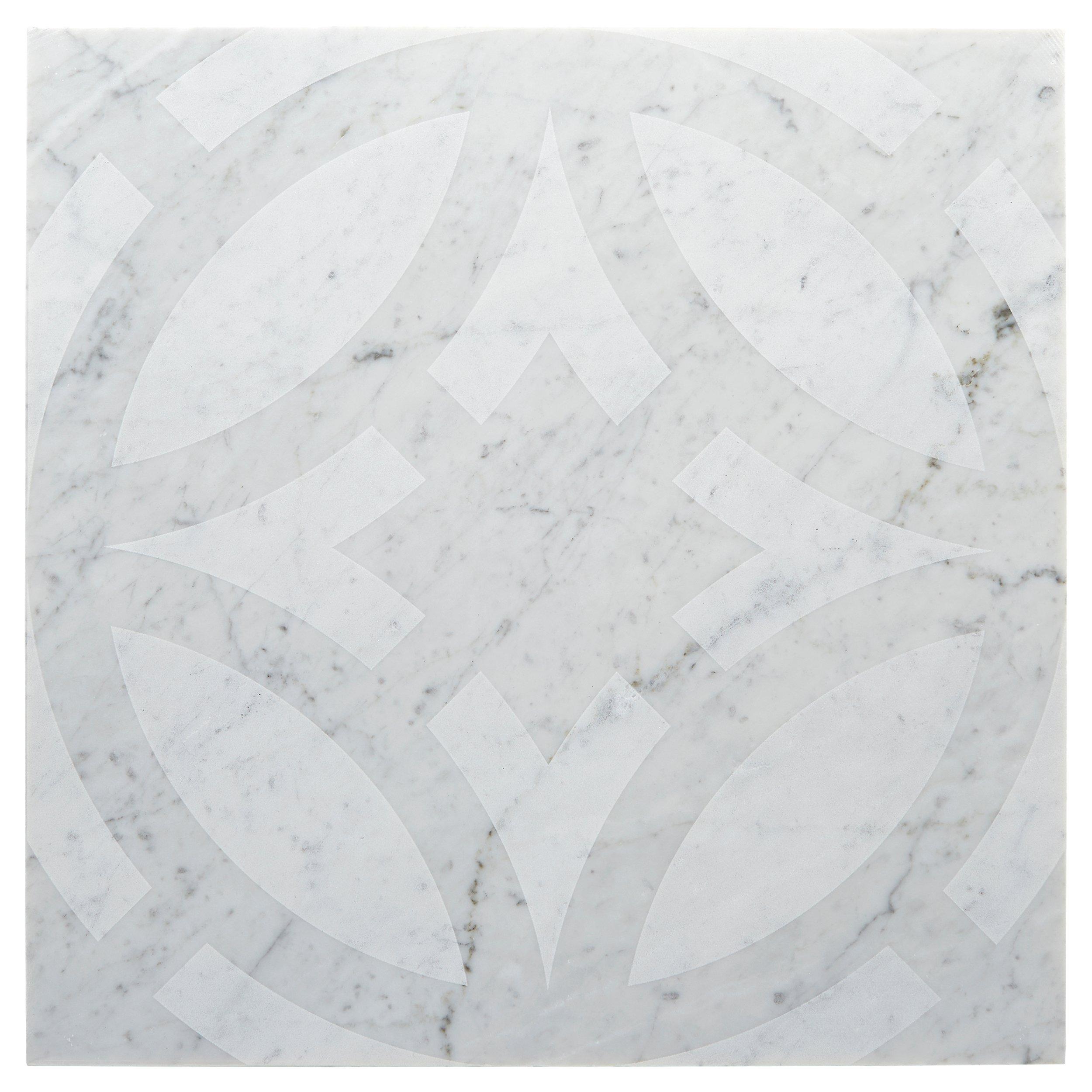 Bianco Carraro Kaleidoscope Polished Marble Tile