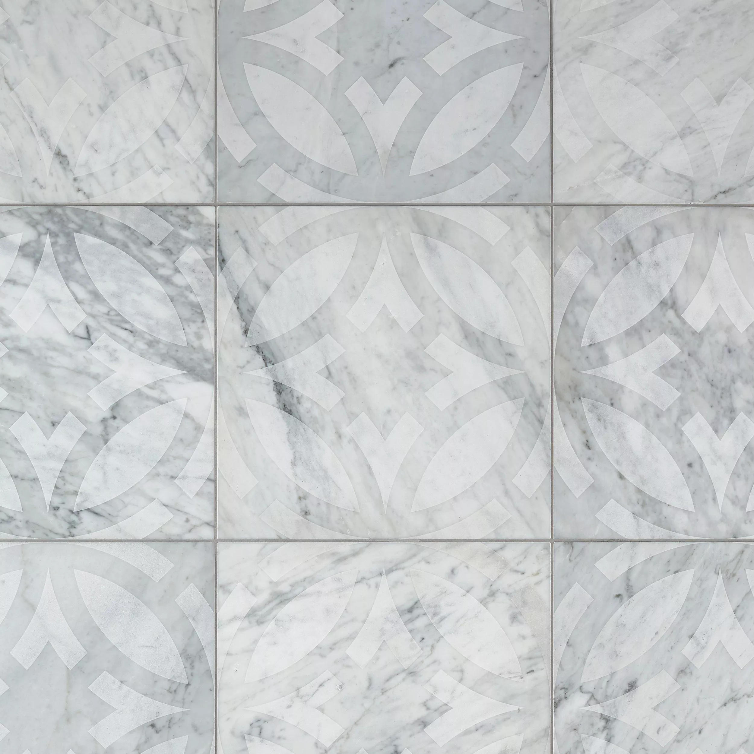 Bianco Carraro Kaleidoscope Polished Marble Tile