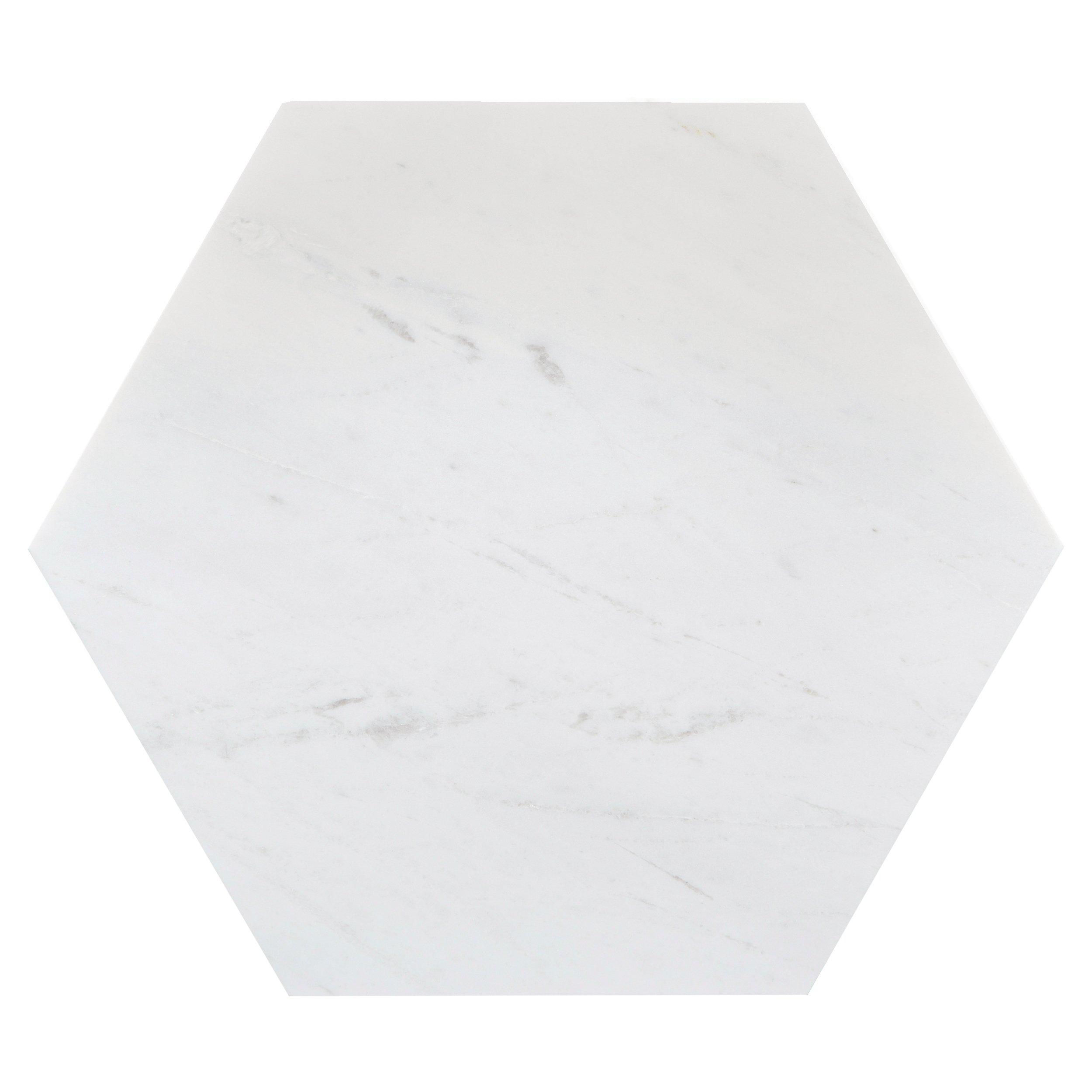 Bianco Orion Polished Hexagon Marble Tile