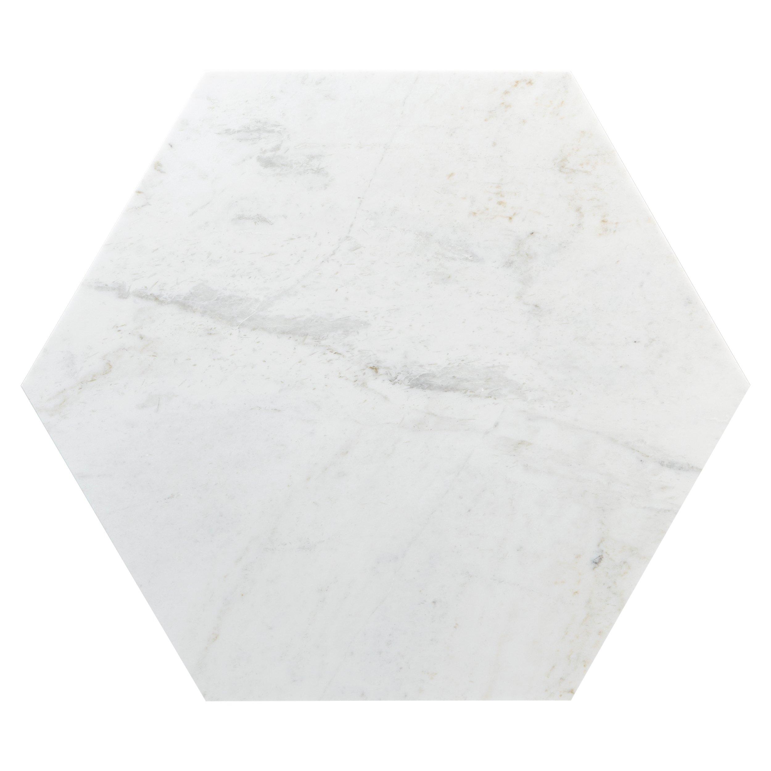 Bianco Orion Polished Marble Hexagon Tile Floor And Decor