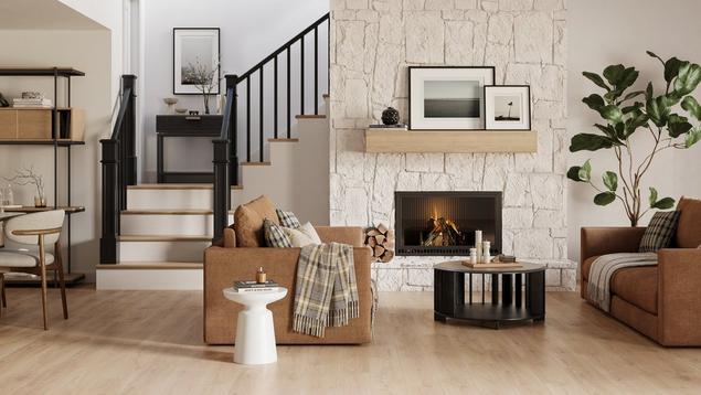 Optimax™ Performance flooring in a living room.