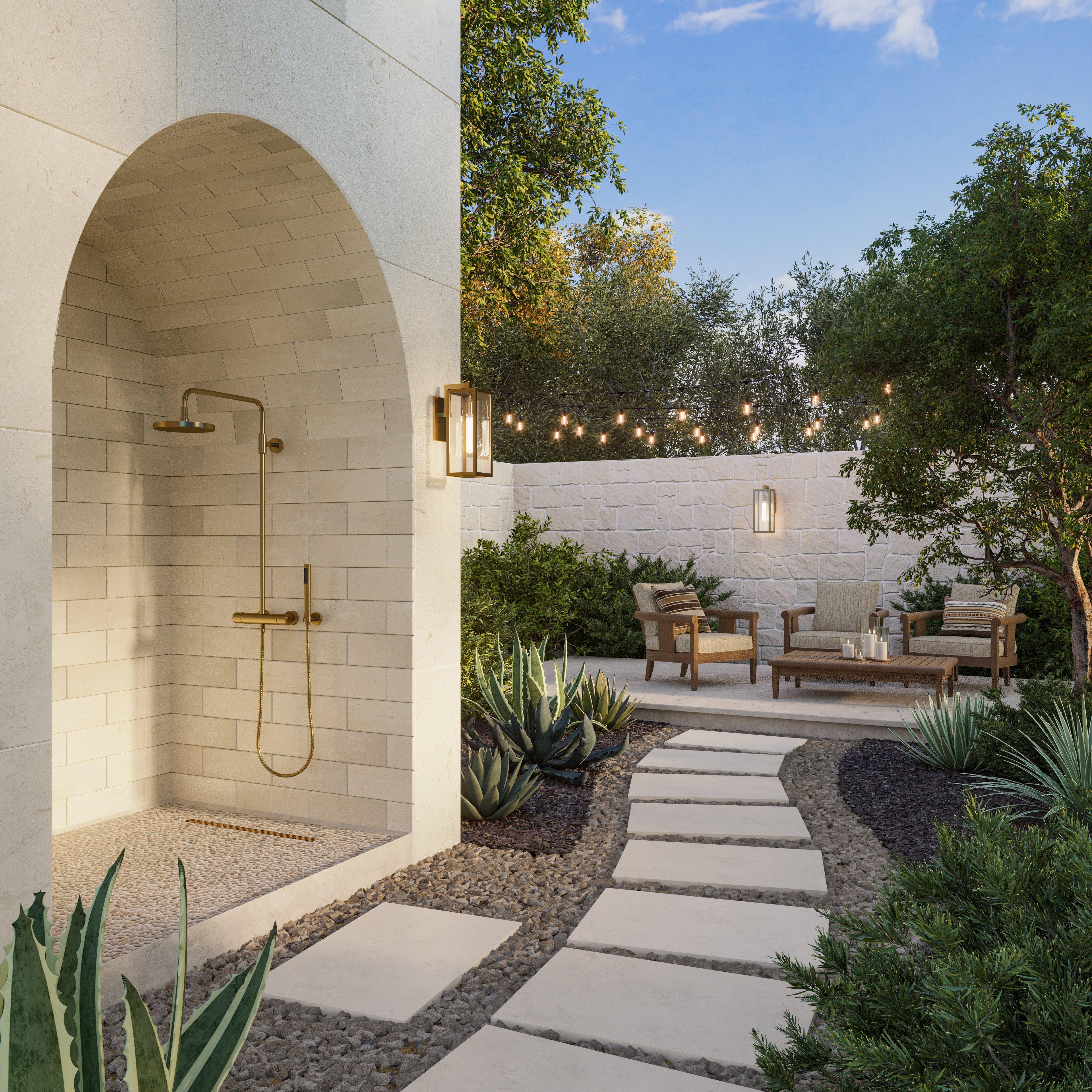 Fossil Beige Brushed Limestone Tile