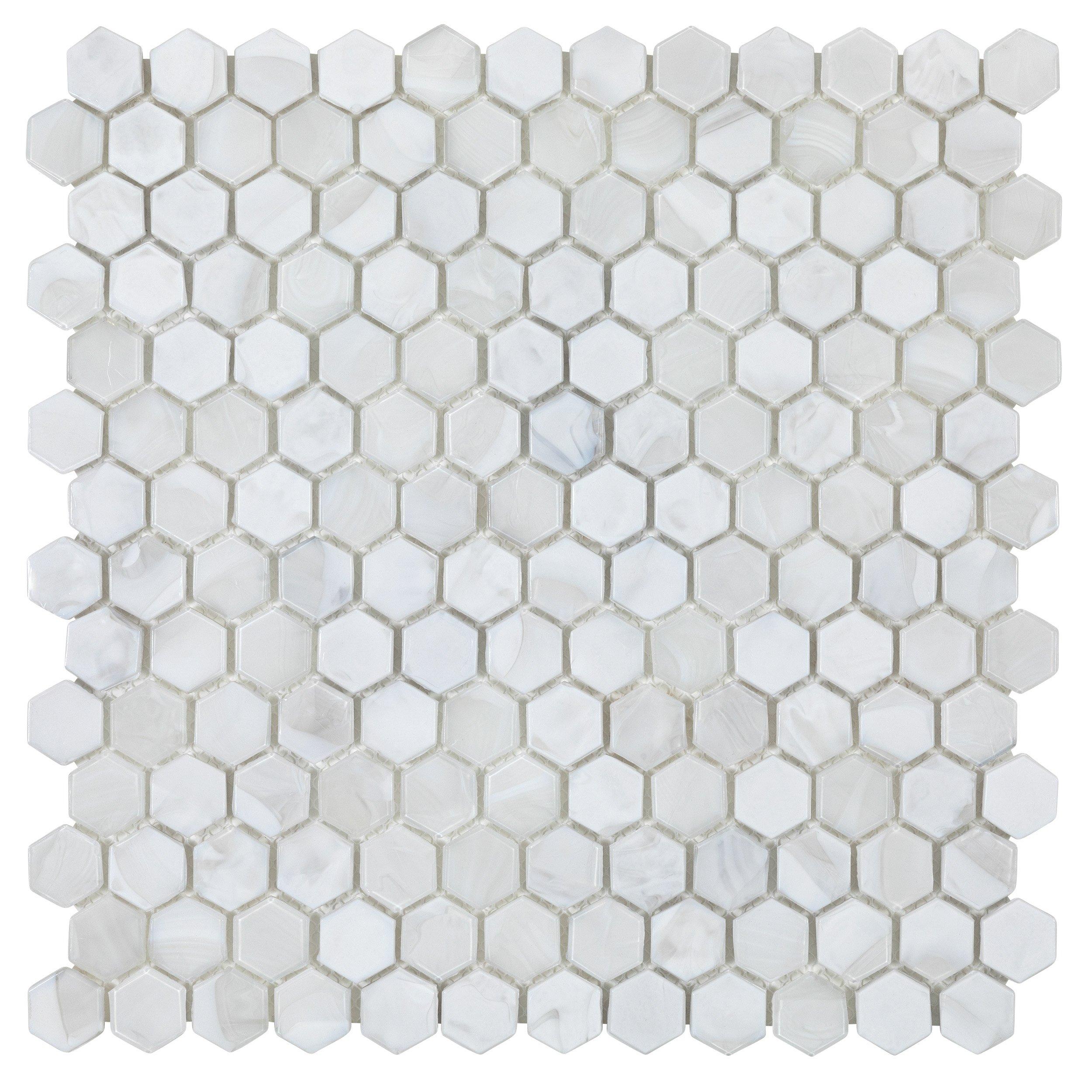 Rhea 1 in. Hot Glass Hexagon Mosaic