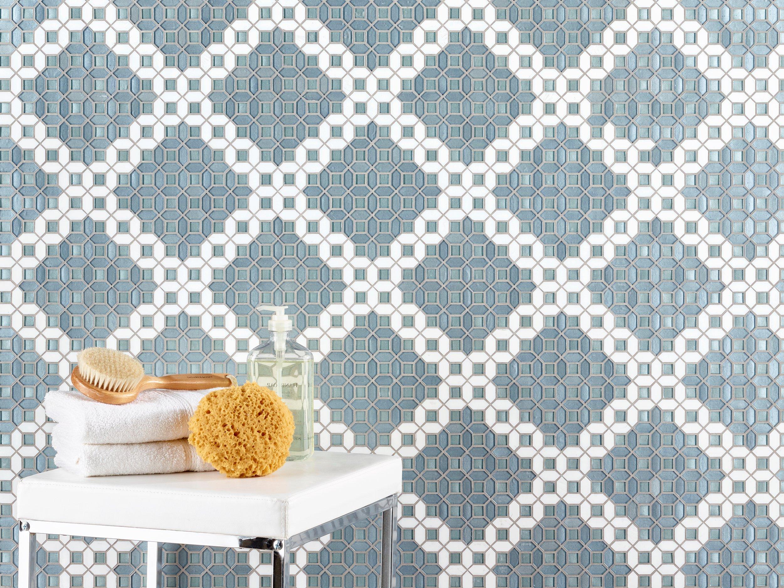 Blue Azalea Glass Mosaic