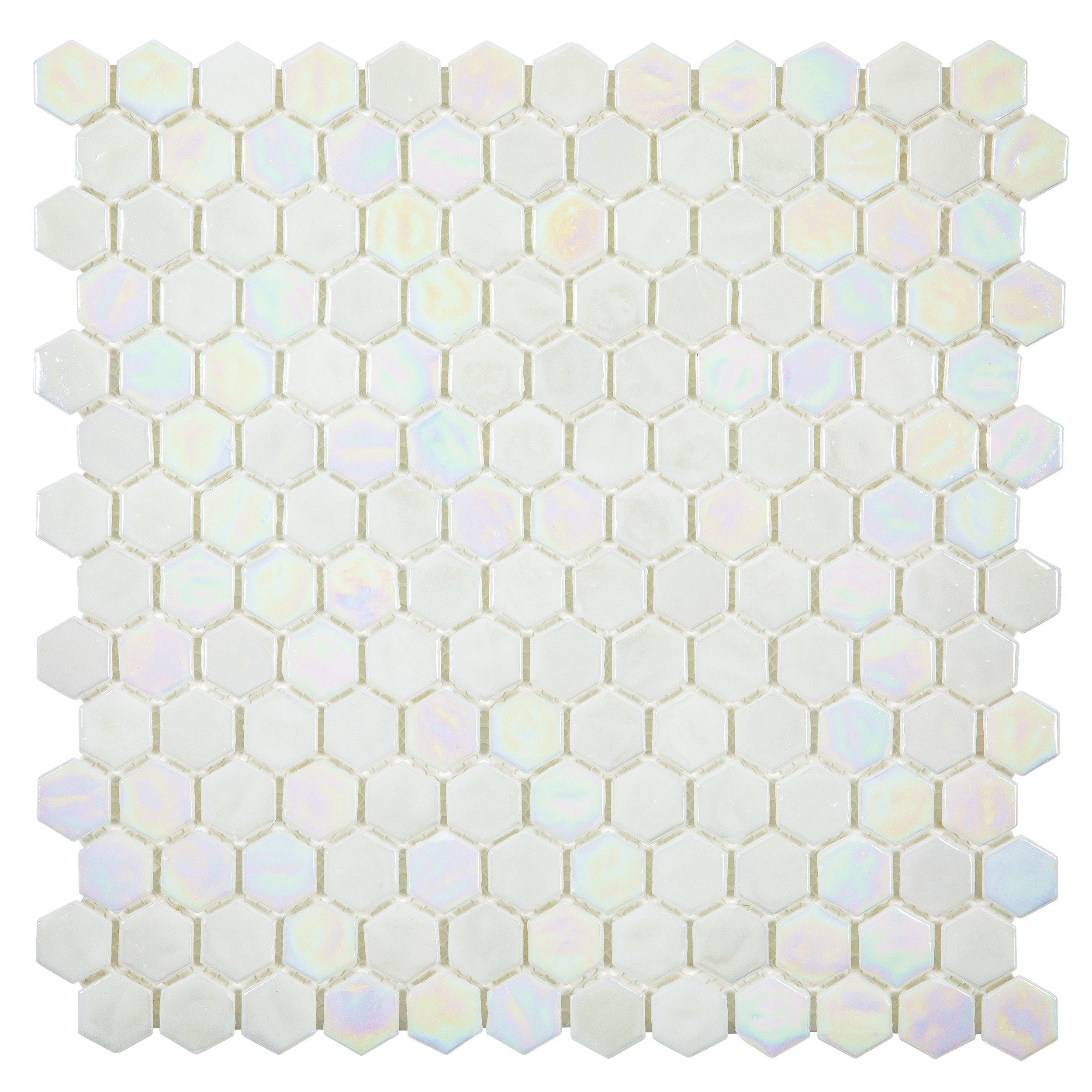 Aura 1 in. Hexagon Glass Mosaic