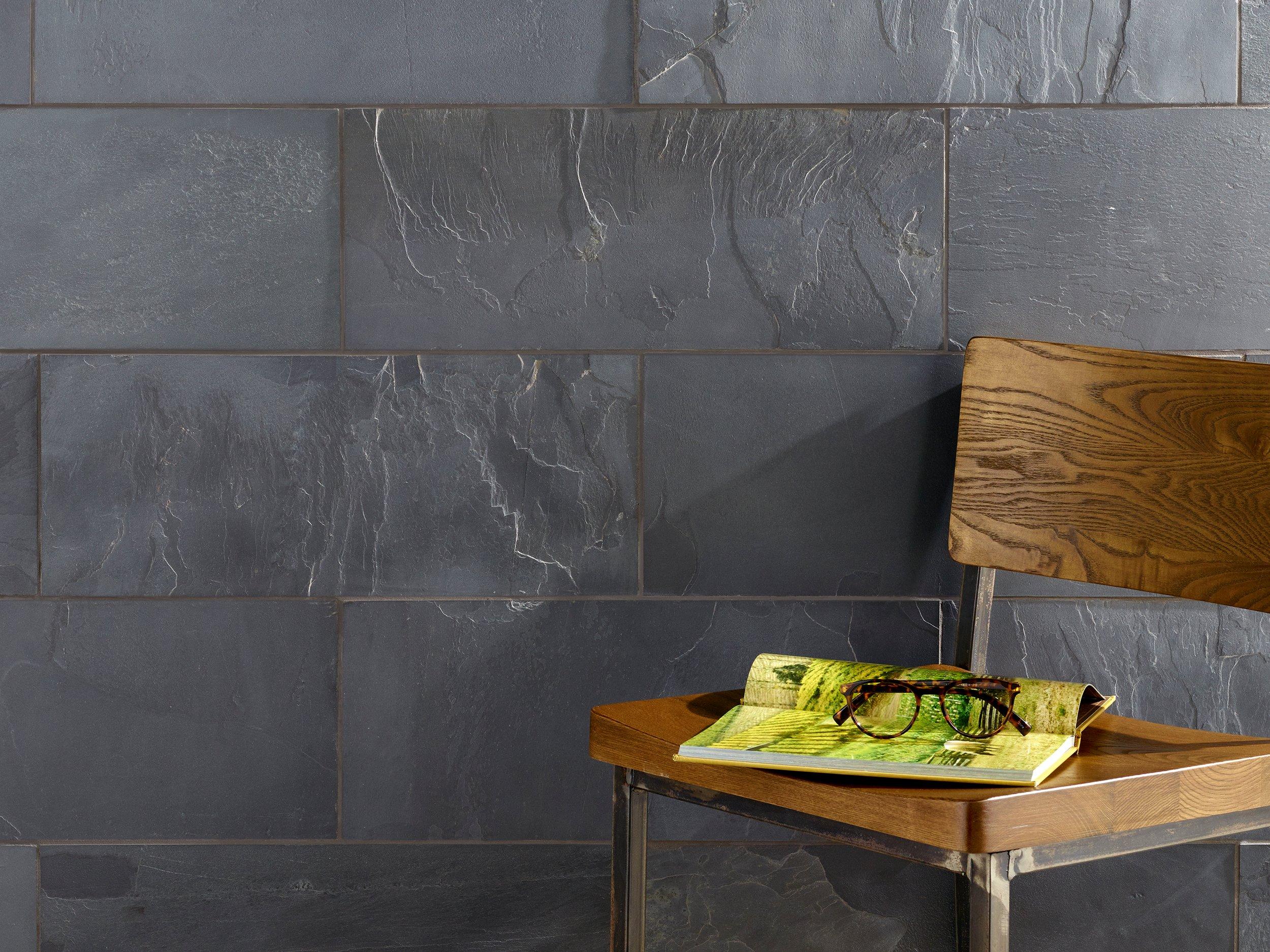 Black Dark Gray Slate Backsplash Tile Subway Slate