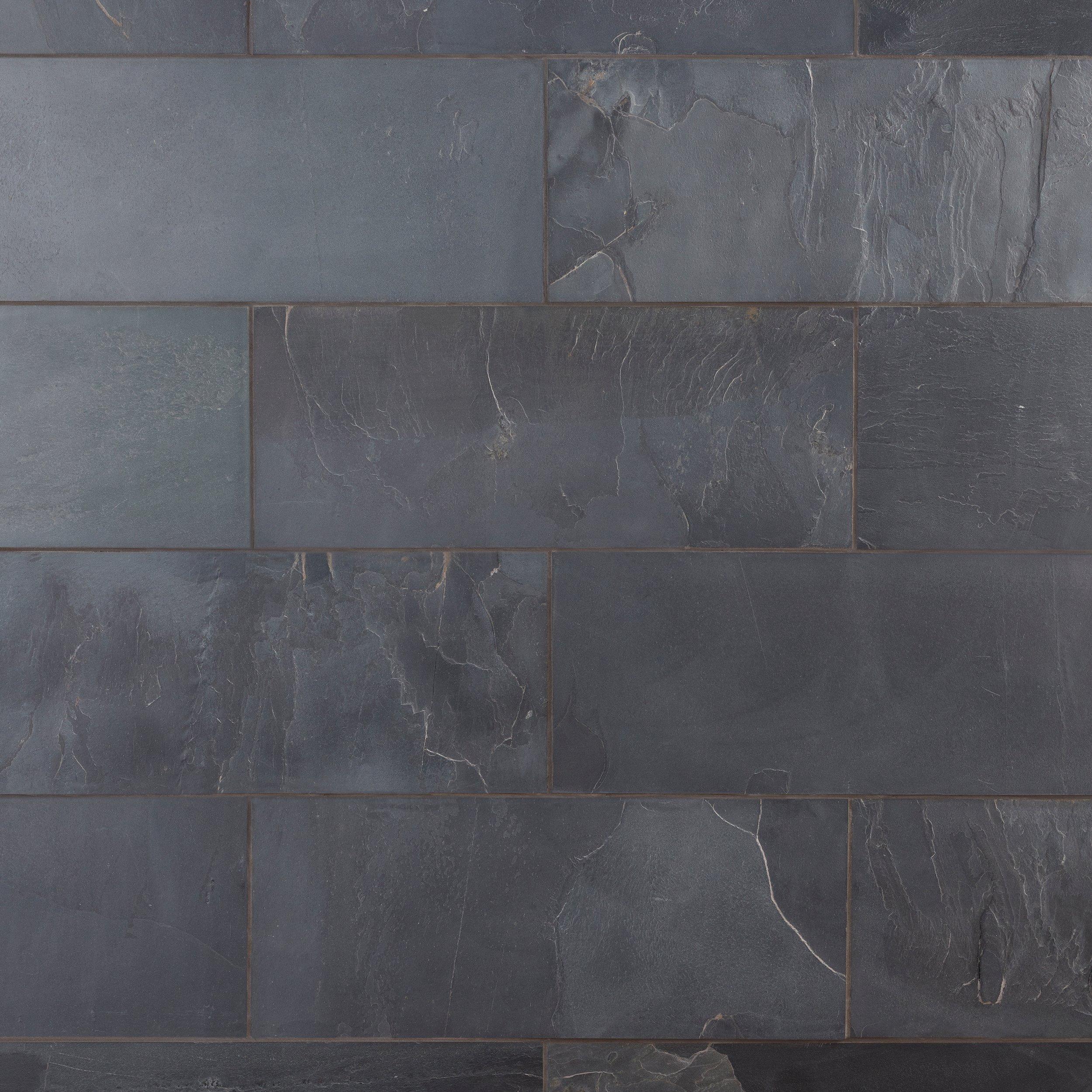 Stratus Black Honed Slate Tile | Floor and Decor