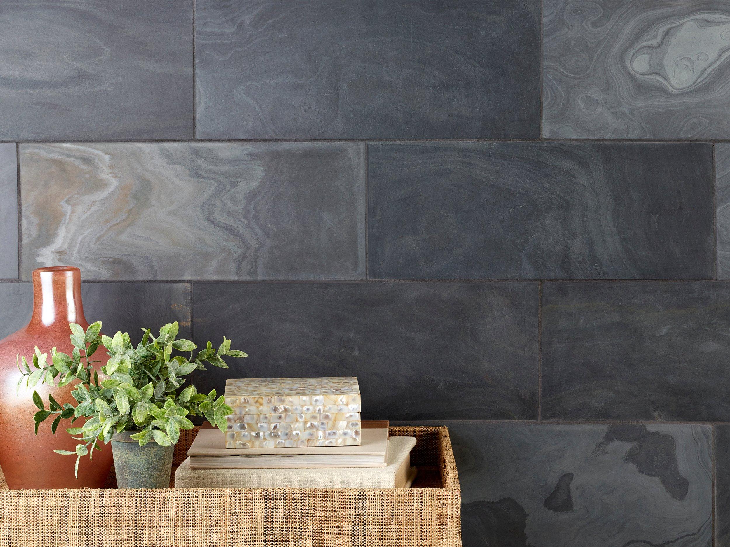 Thunder Black Honed Slate Tile