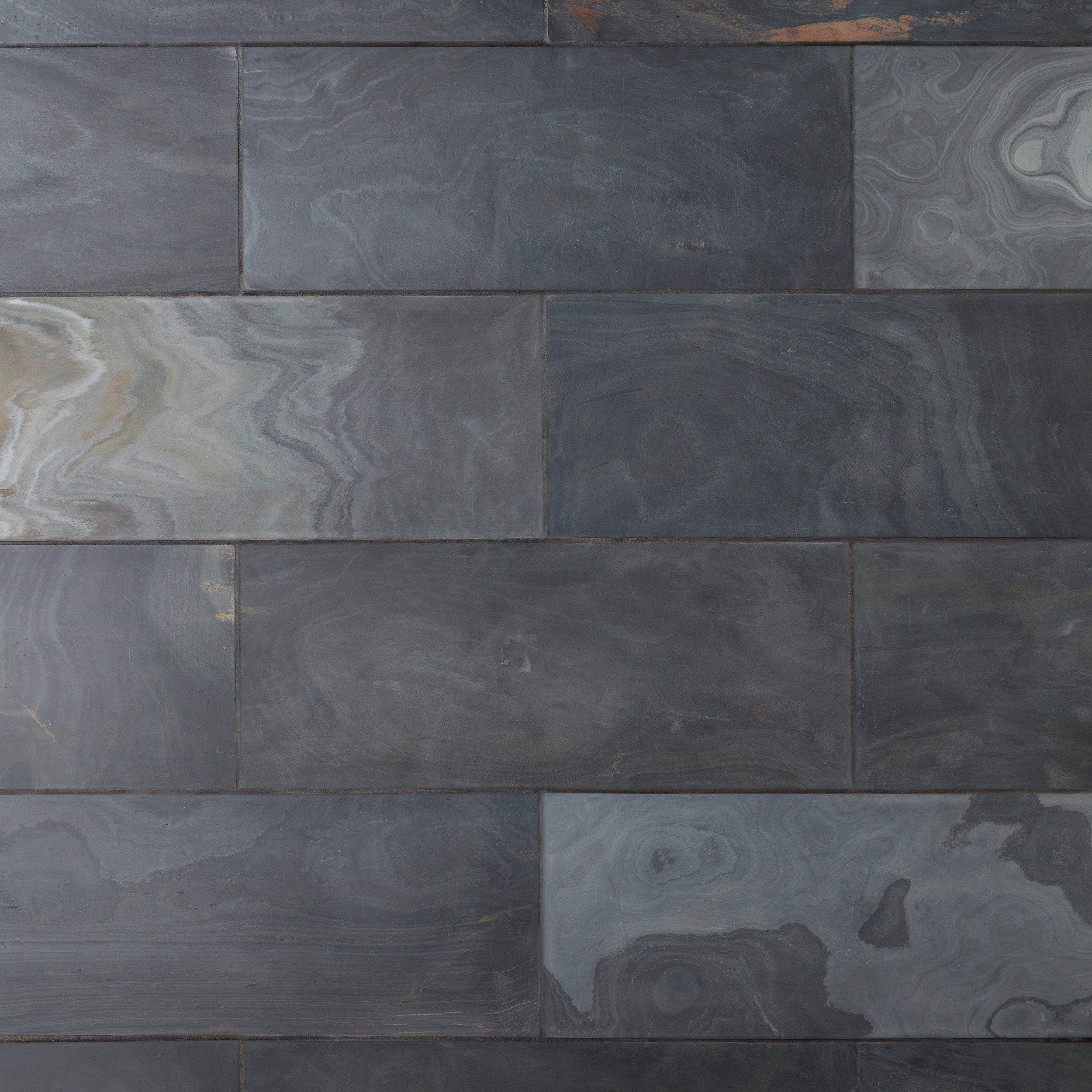 Thunder Black Honed Slate Tile
