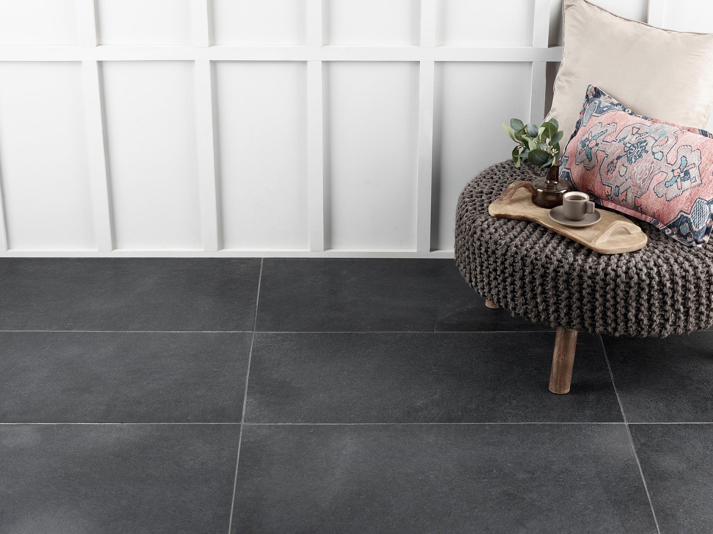 Black Brushed Limestone Tile