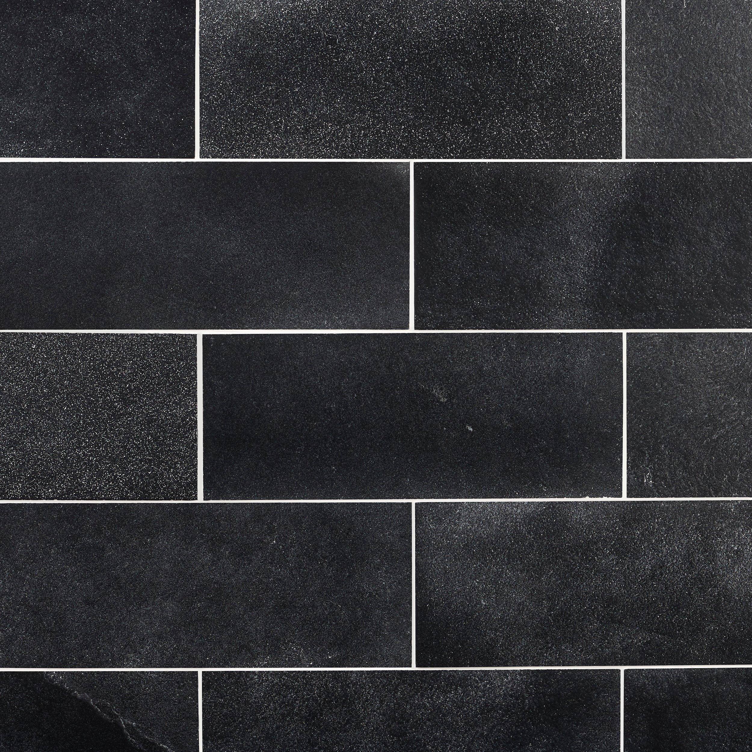 Black Brushed Limestone Tile