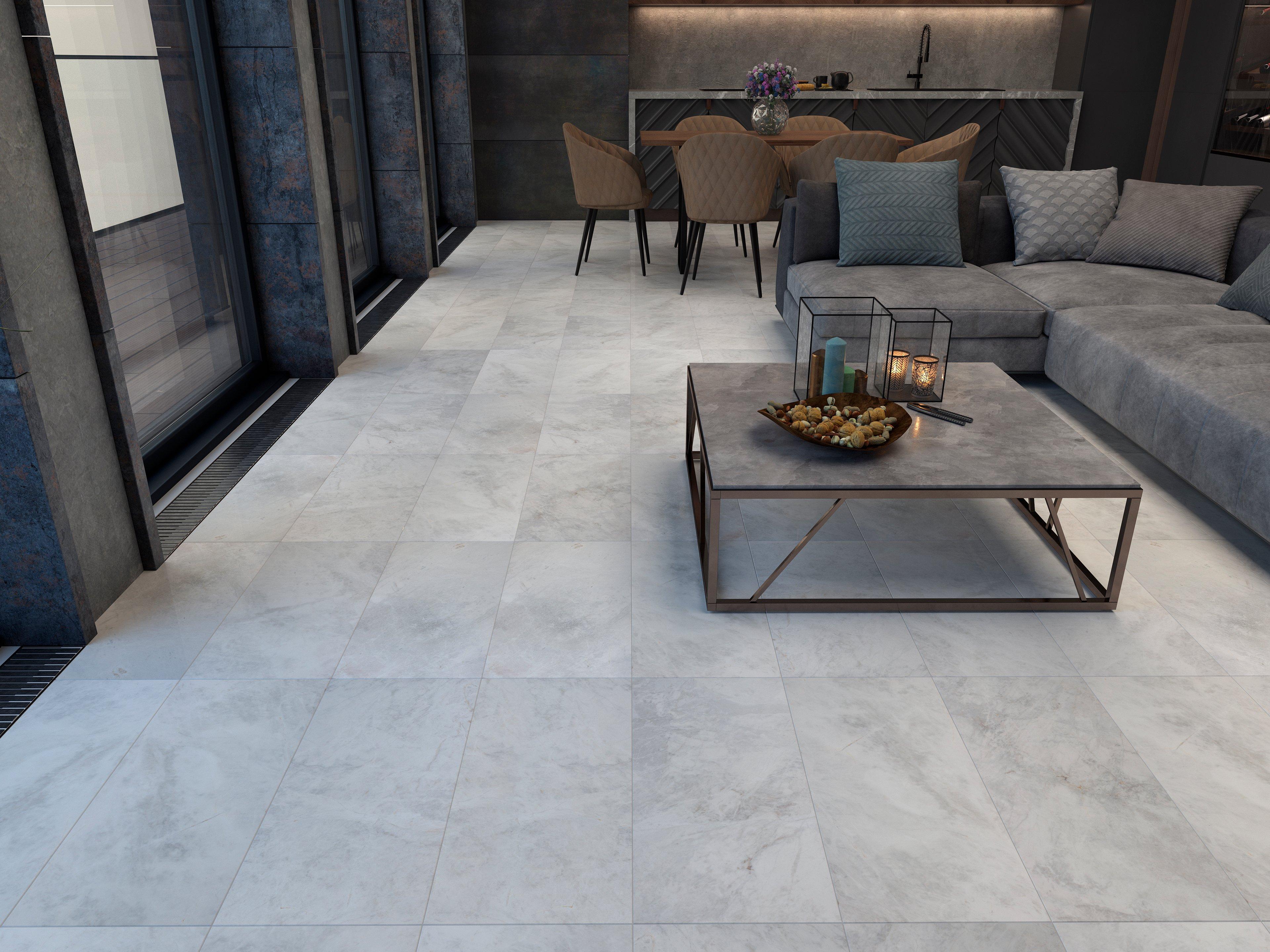 Nimbus Ice Polished Marble Tile Floor and Decor