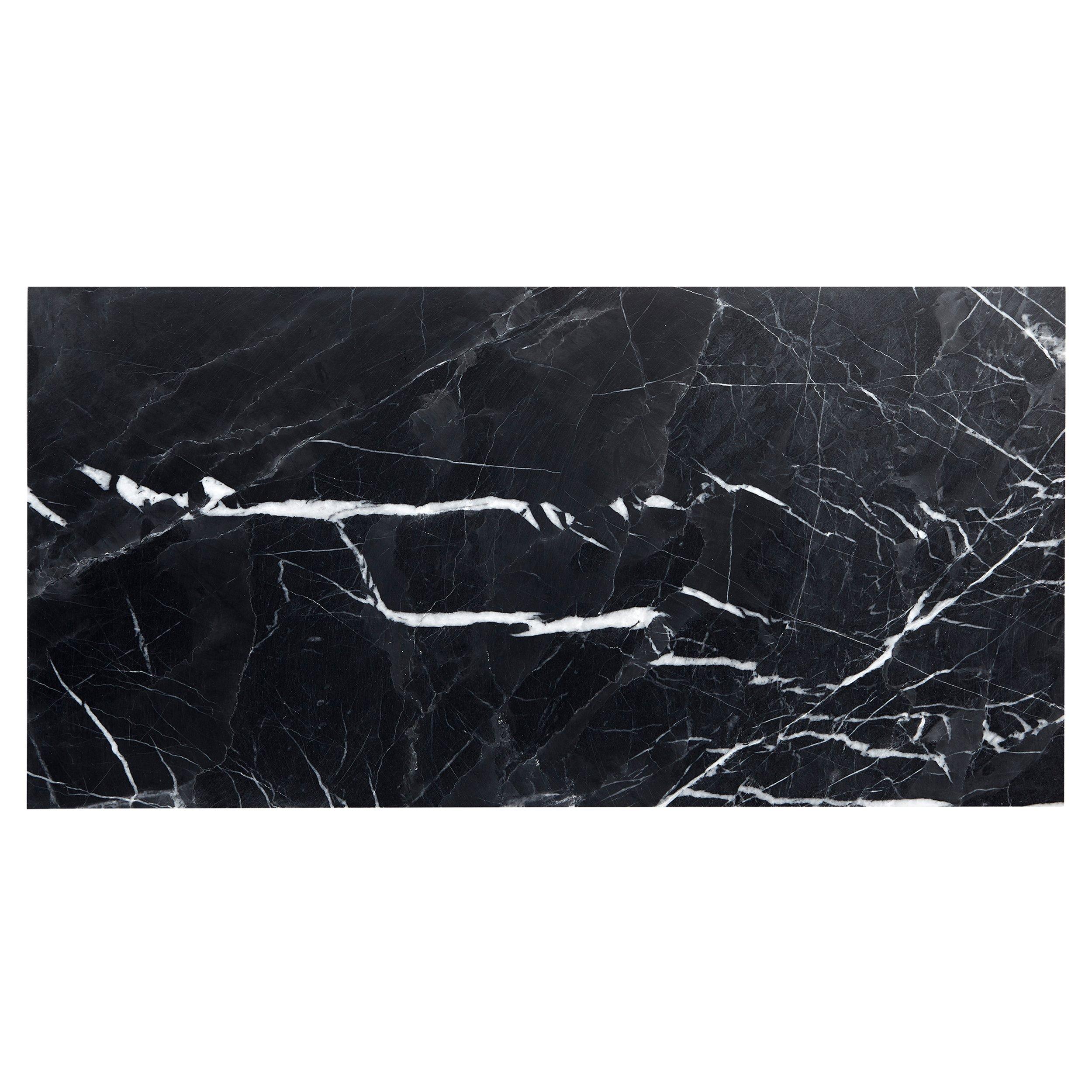 Ryker Black Leathered Marble Tile