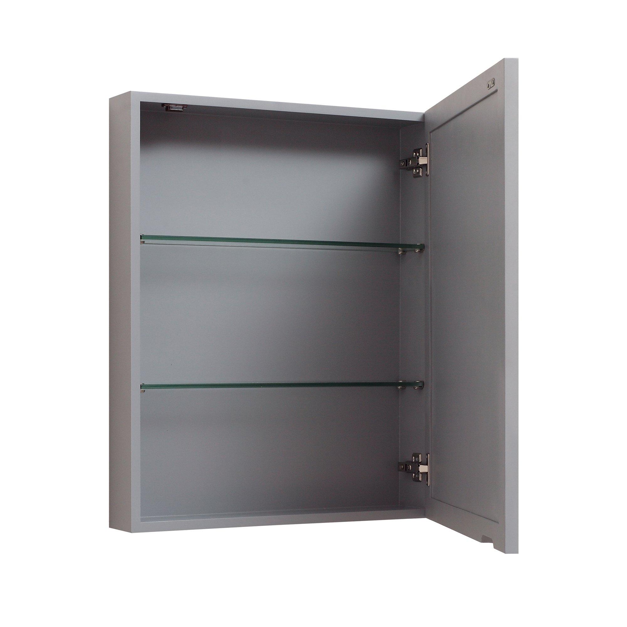 Kent 24 in. Chilled Gray Mirror Medicine Cabinet
