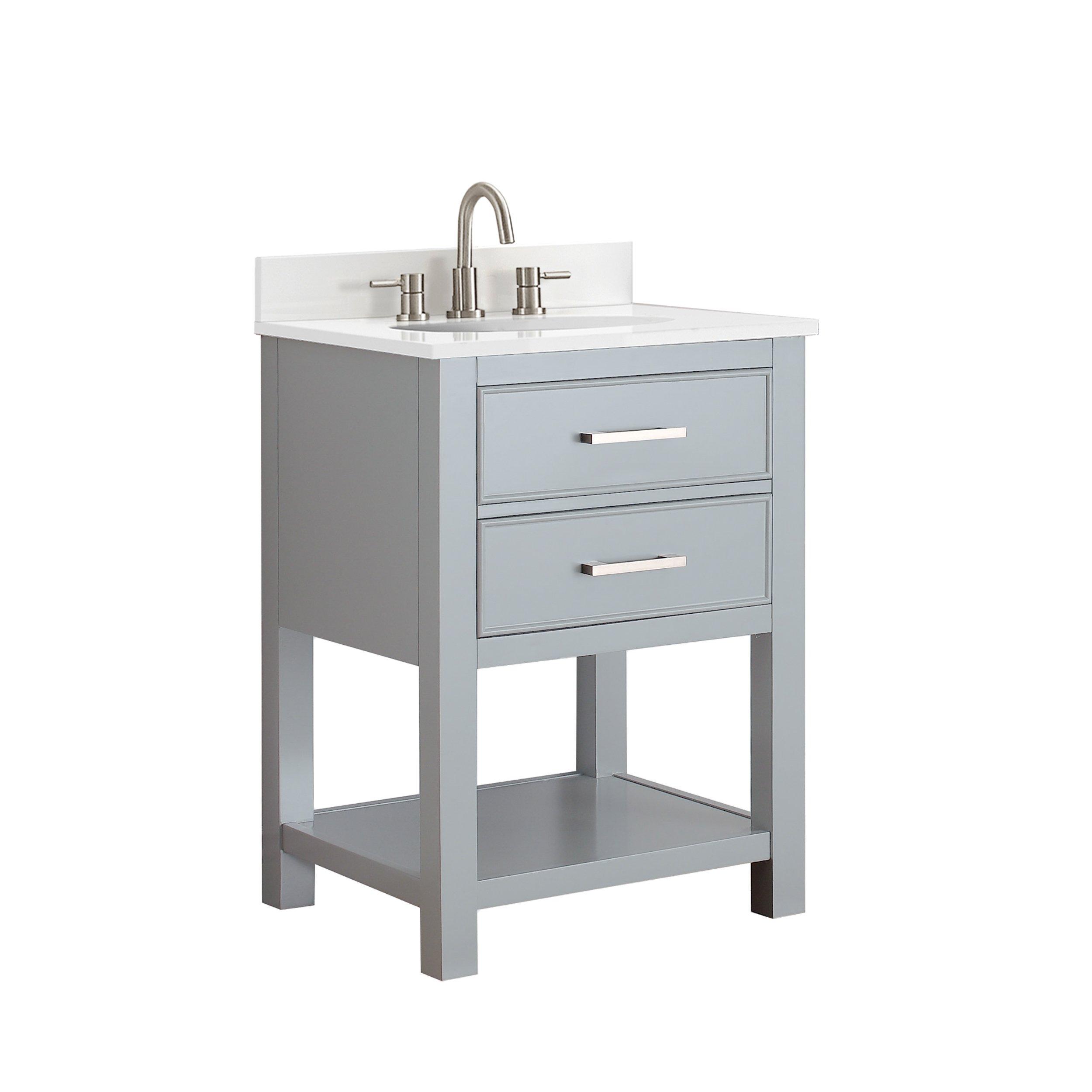 Hampton 25 in. Chilled Gray Single Vanity with Engineered Top