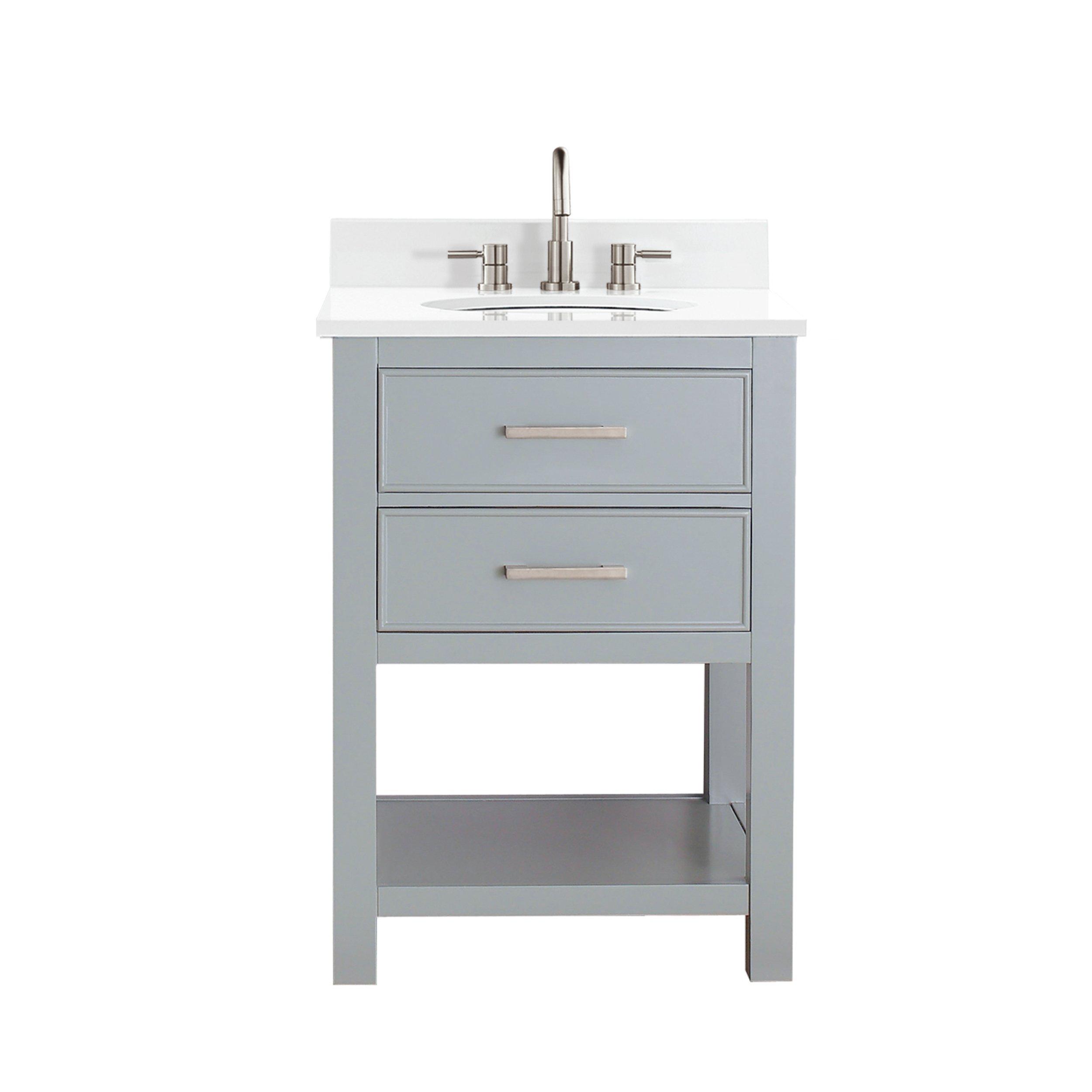 Hampton 25 in. Chilled Gray Single Vanity with Engineered Top