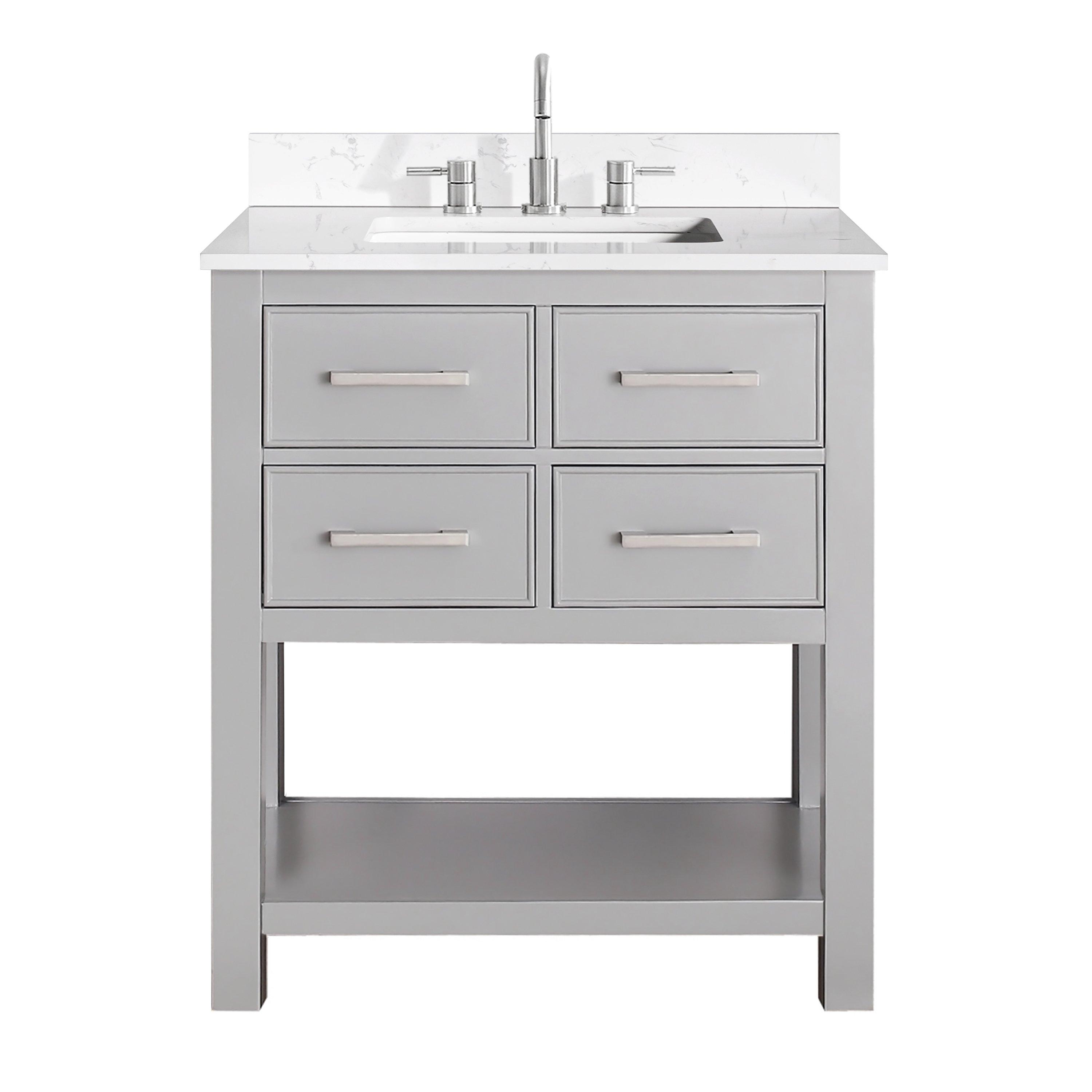 Hampton 37 in. Gray Single Vanity with Engineered Top