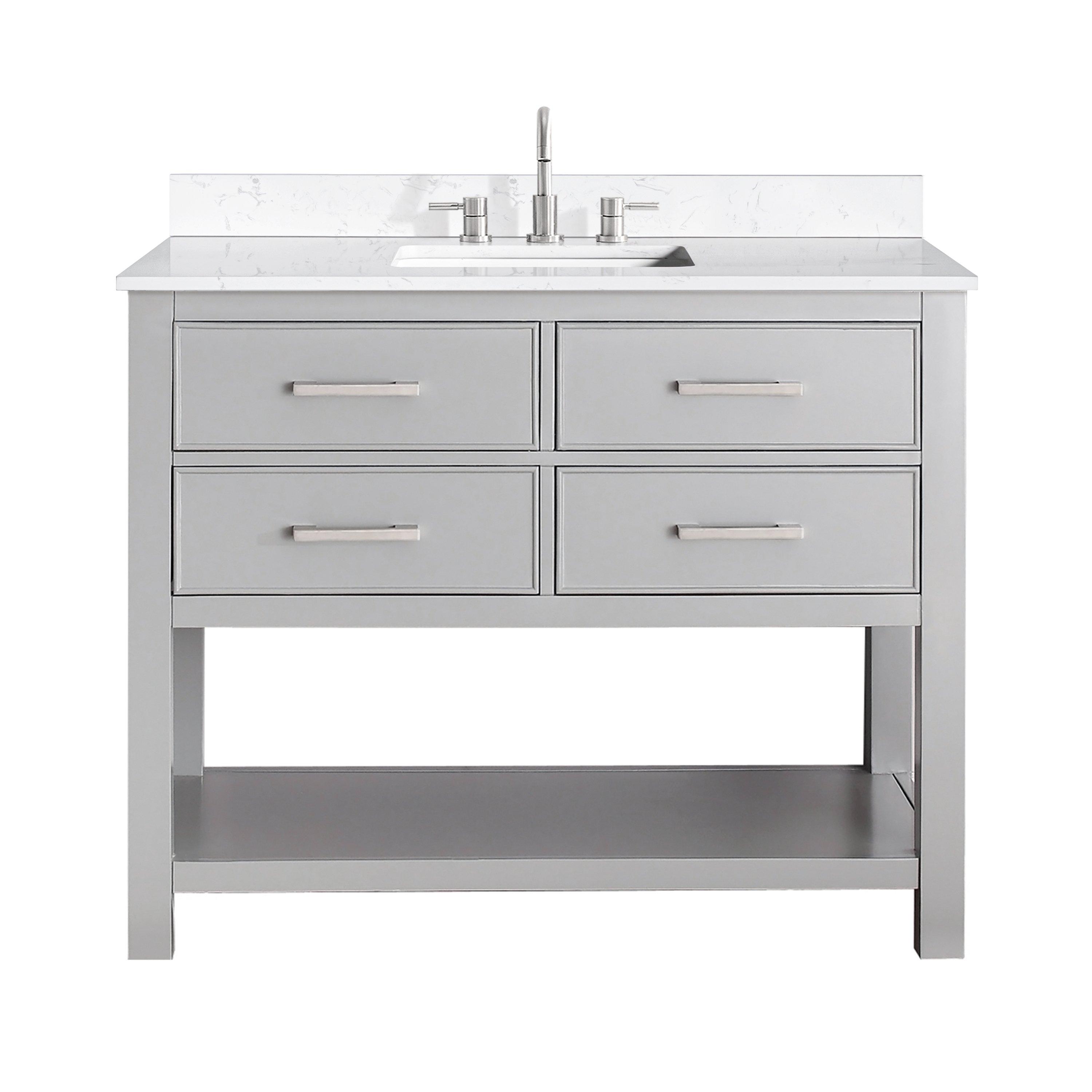 Hampton 43 in. Gray Single Vanity with Engineered Top