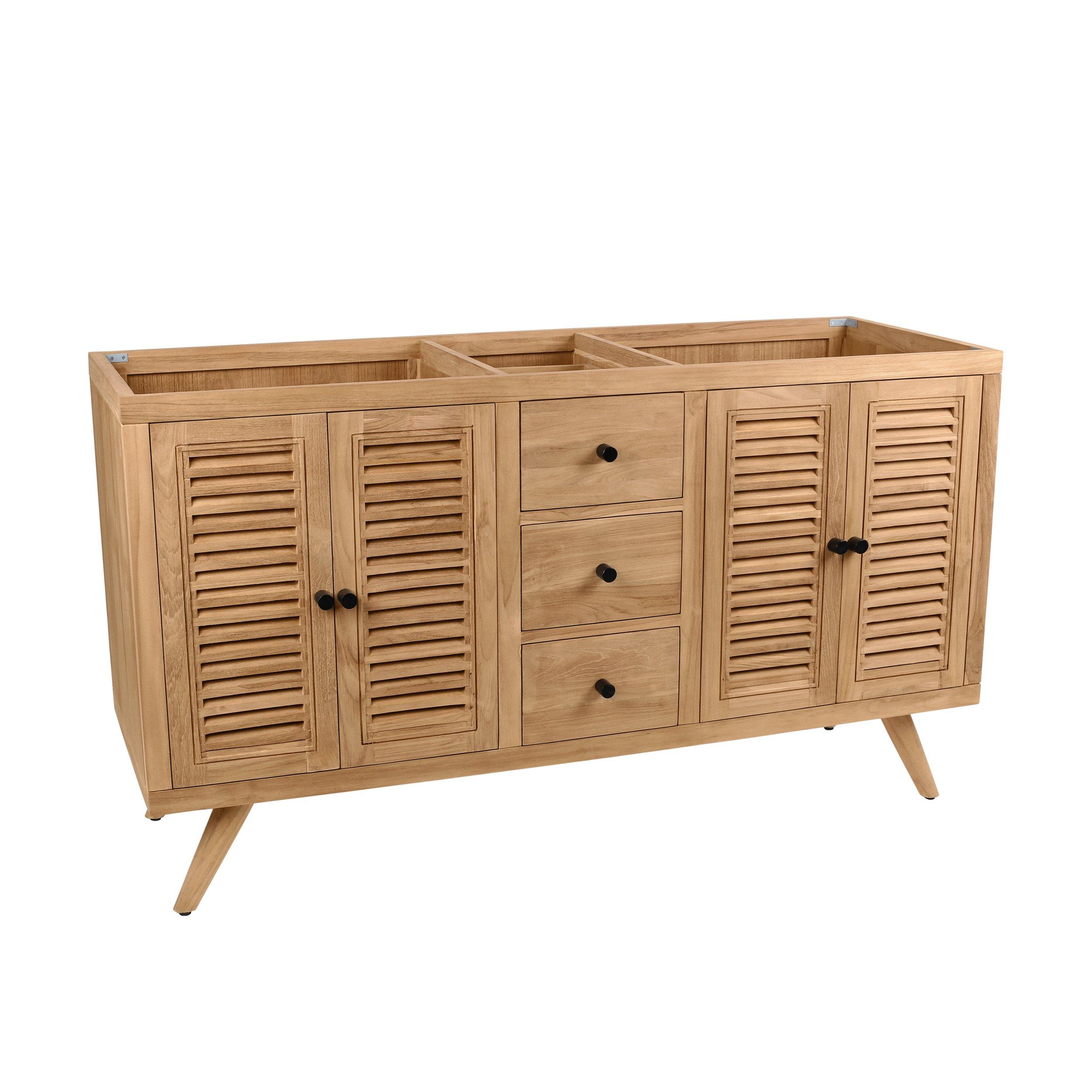 Monroe 60 in. Natural Double Vanity Base