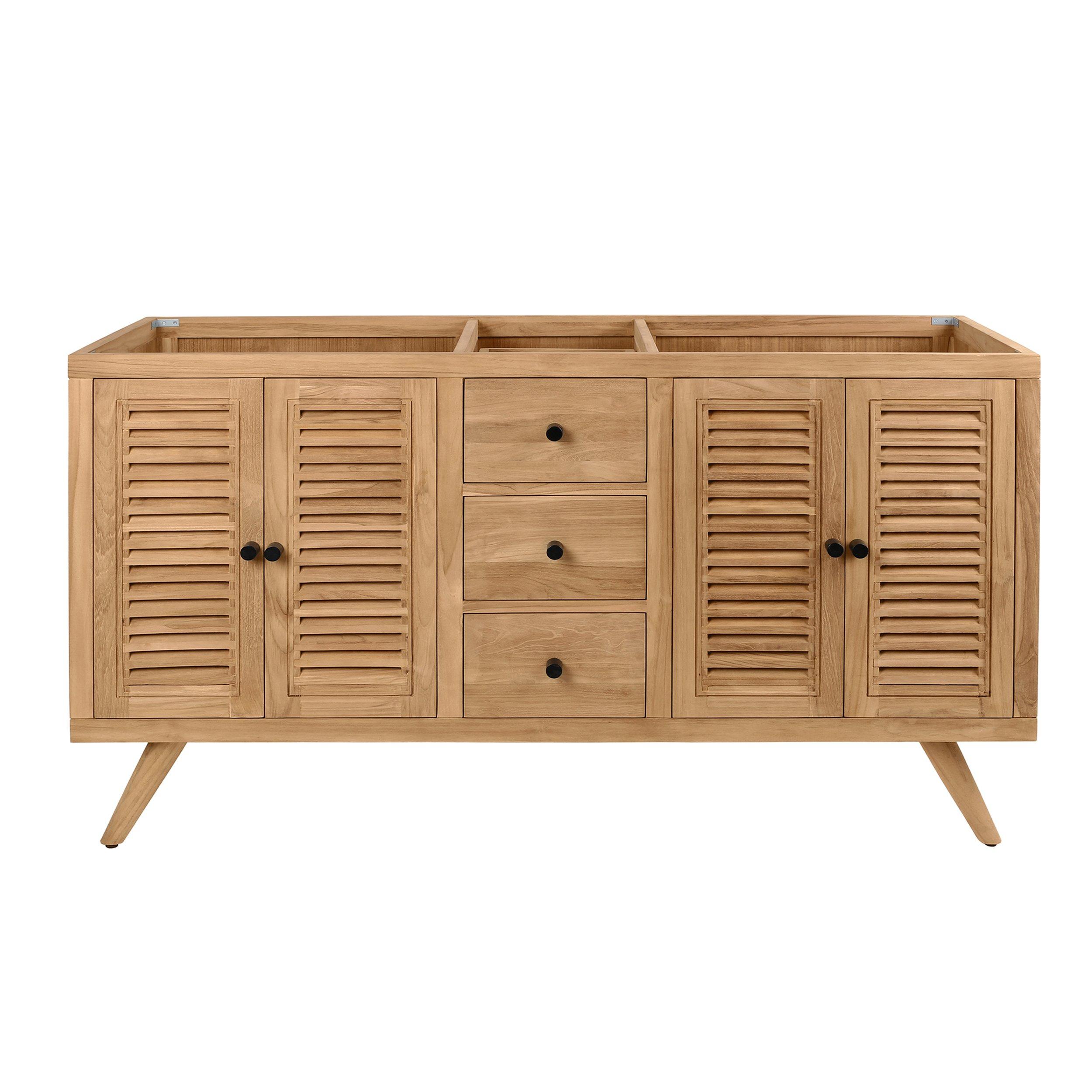 Monroe 60 in. Natural Double Vanity Base