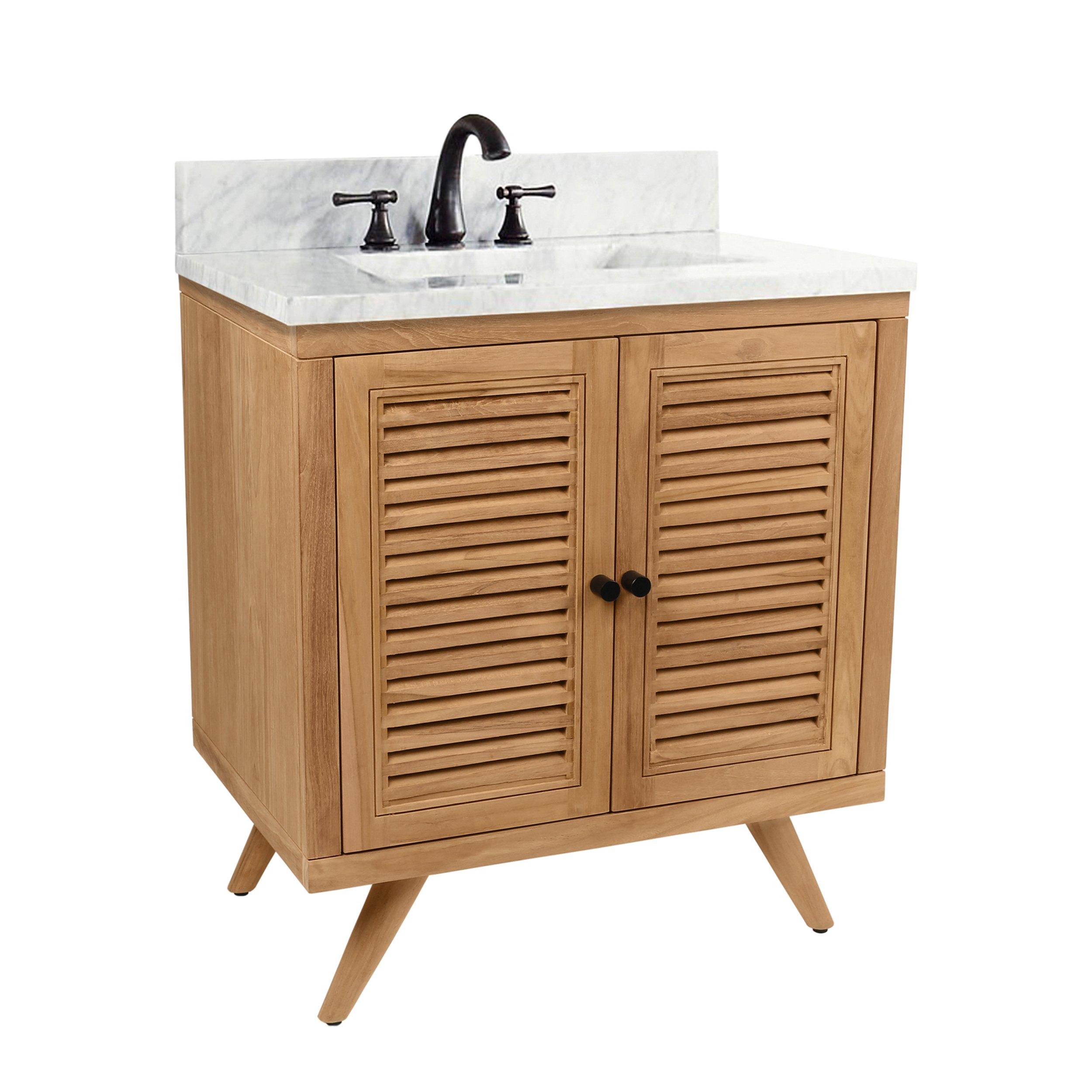 Monroe 31 in. Natural Single Vanity with Cararra Top