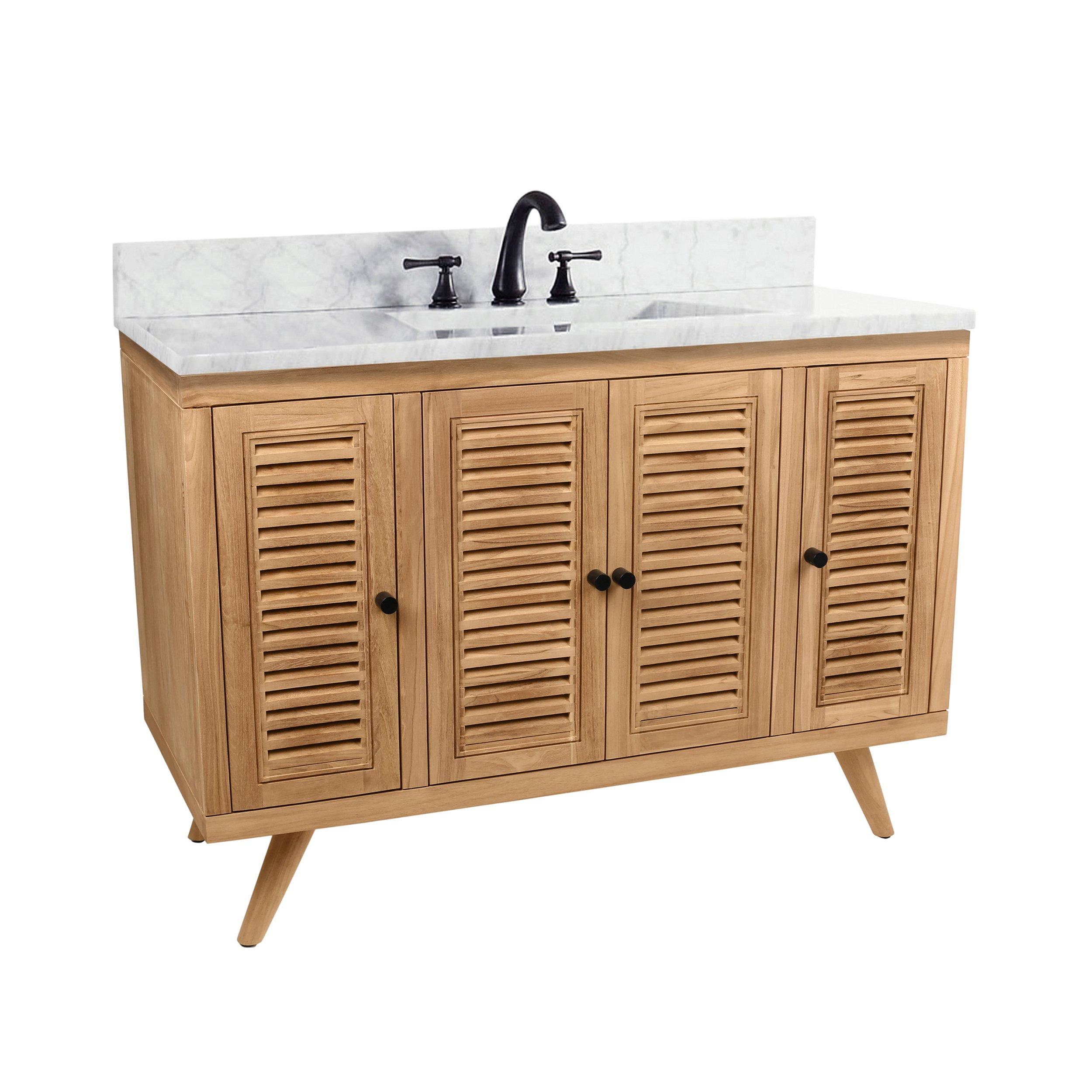 Monroe 49 in. Natural Single Vanity with Cararra Top