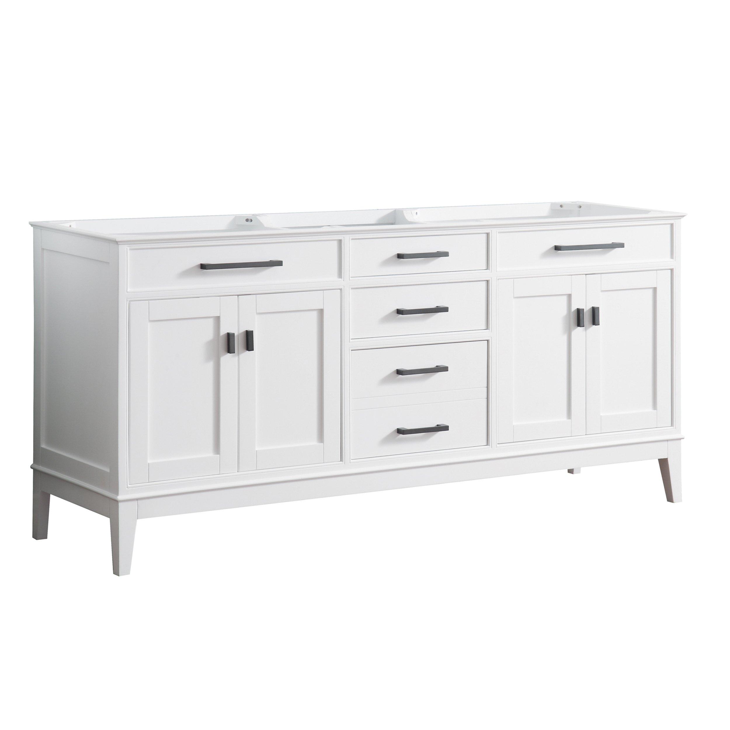 Landon 72 in. White Double Vanity Base