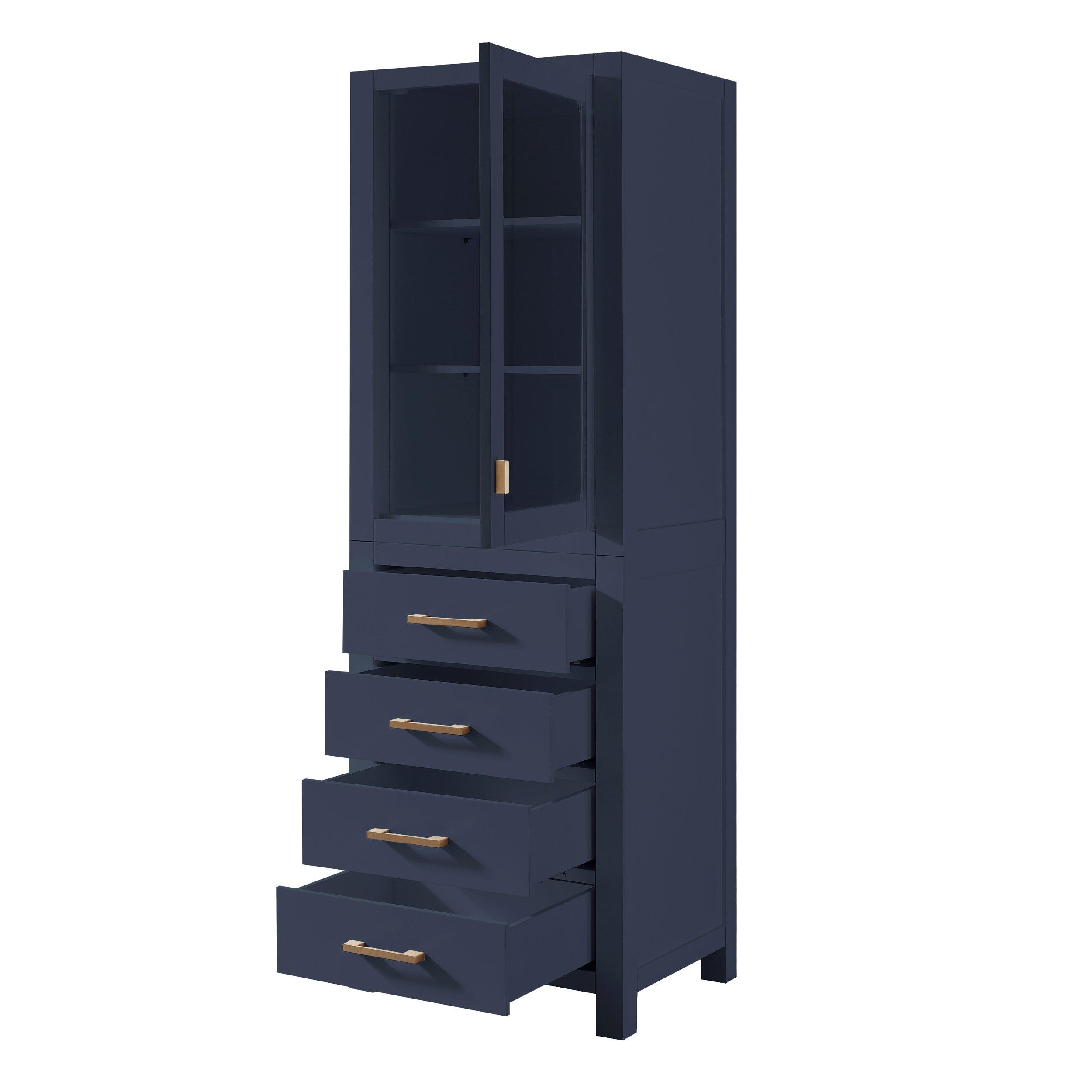 Blue linen deals cabinet