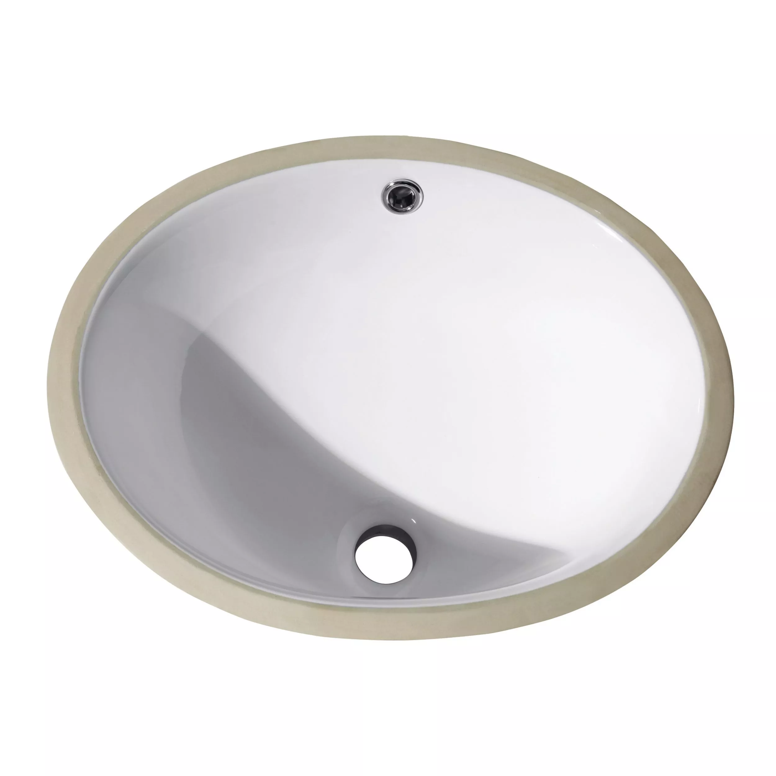 Oval Vitreous China 18 in. Undermount Sink