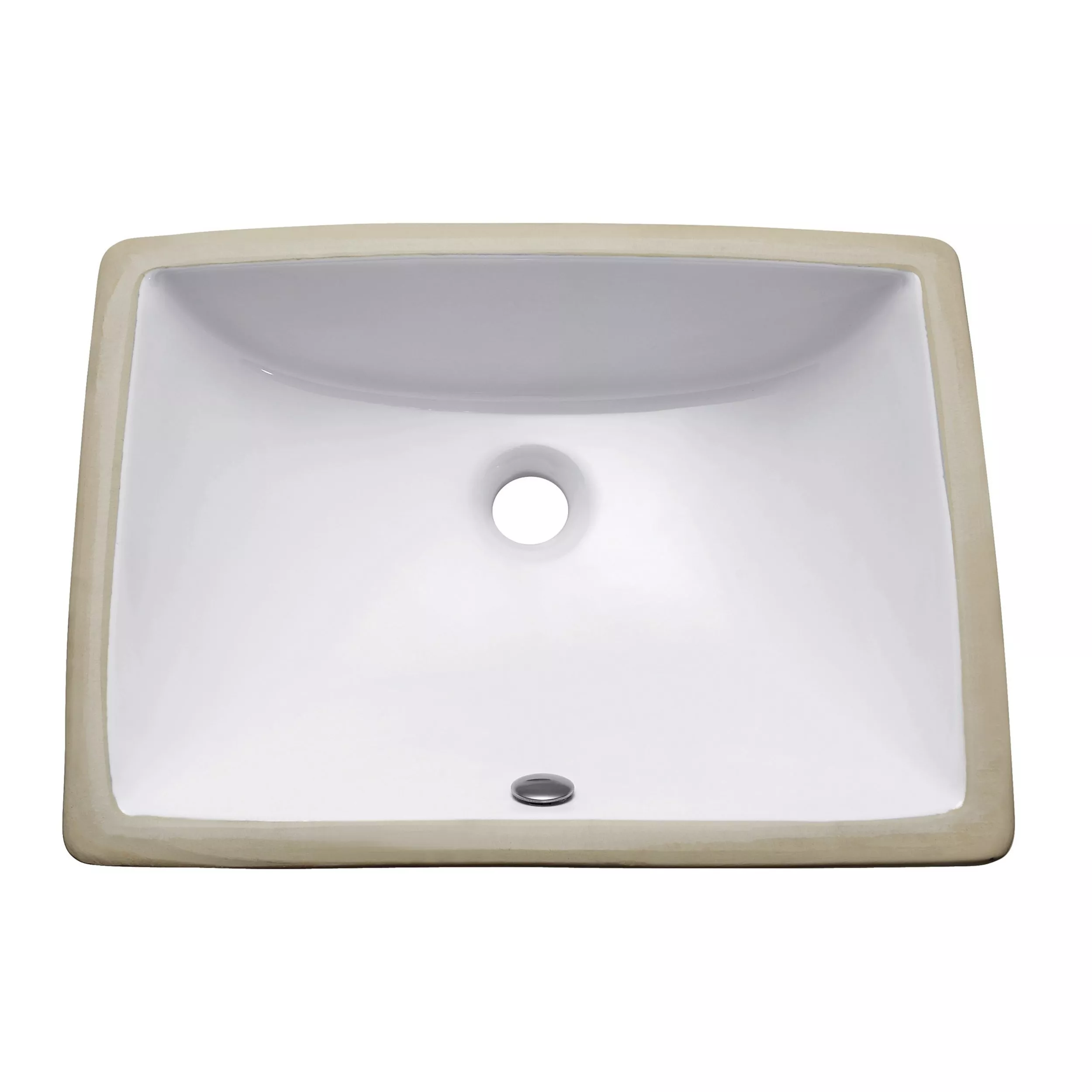 Rectangle Vitreous China 20 in. Undermount Sink