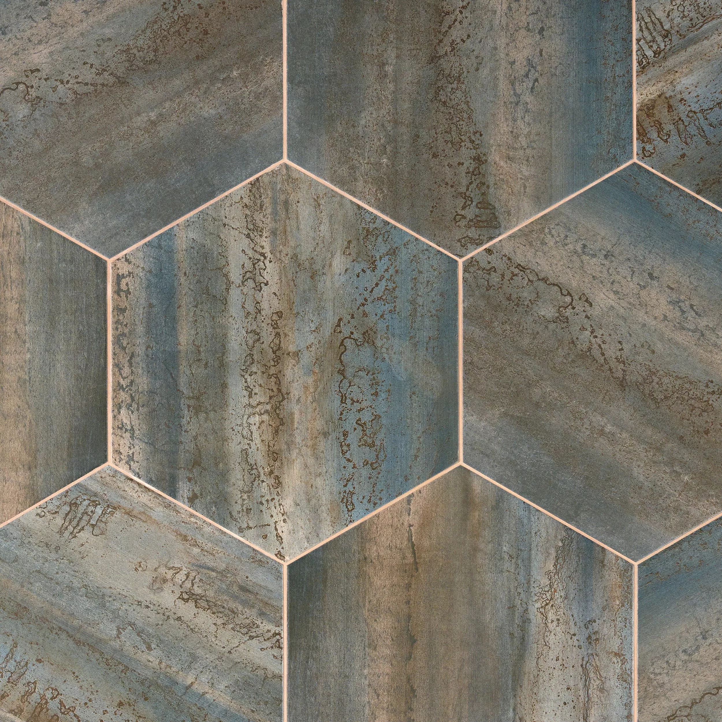 Emotion Metal Hexagon Porcelain Tile