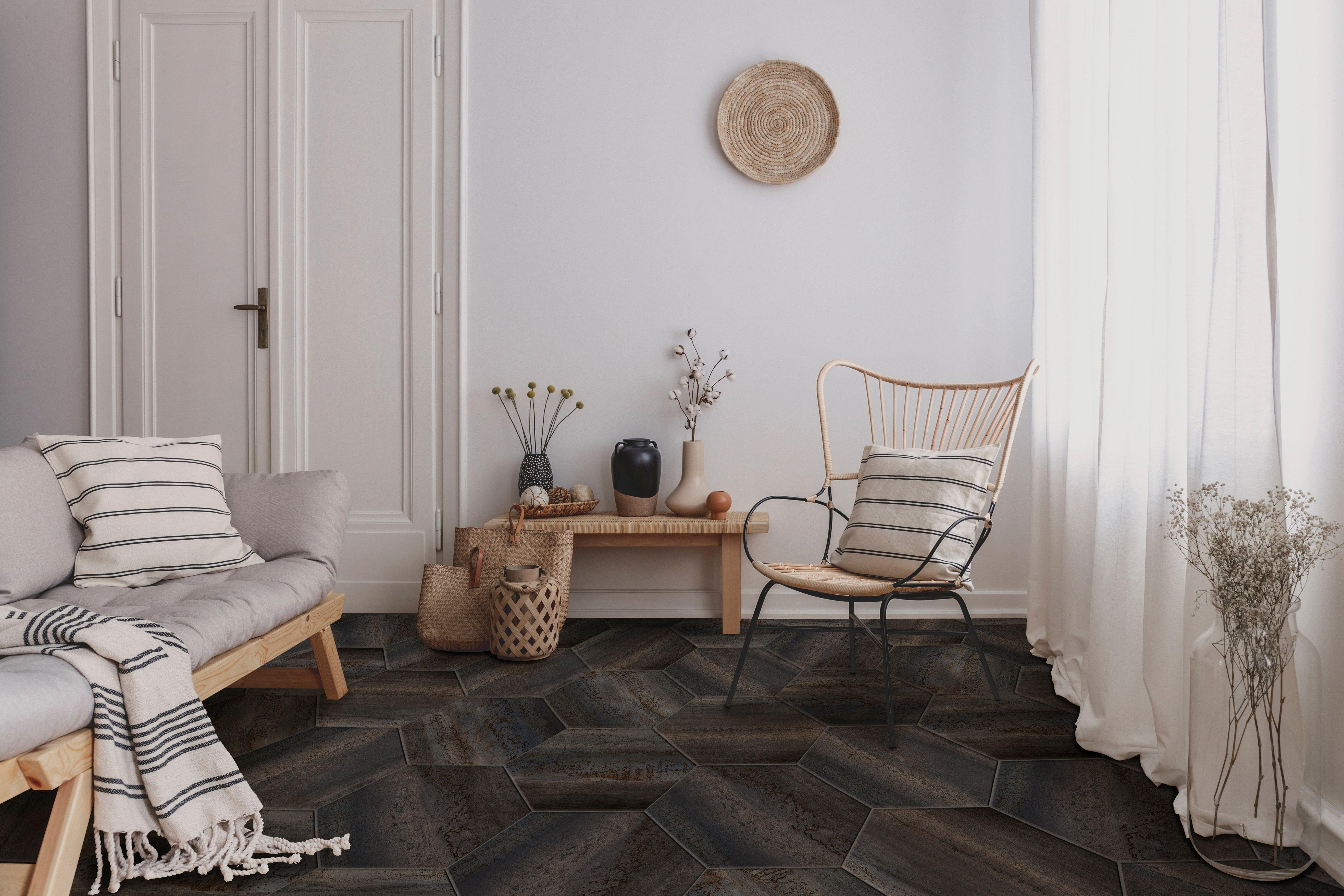 Emotion Metal Hexagon Porcelain Tile