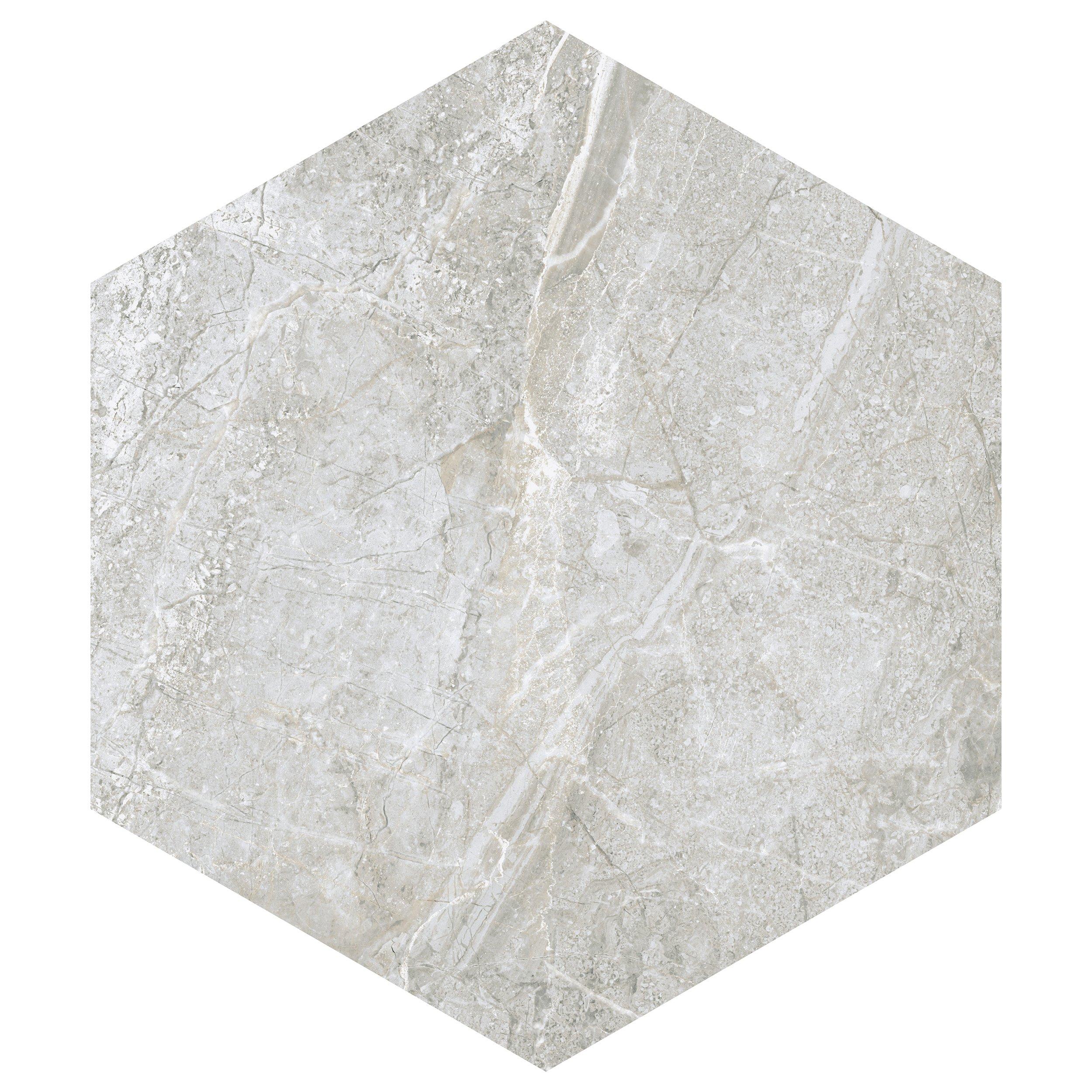 Nepal Gray Hexagon Porcelain Tile Floor And Decor 4969